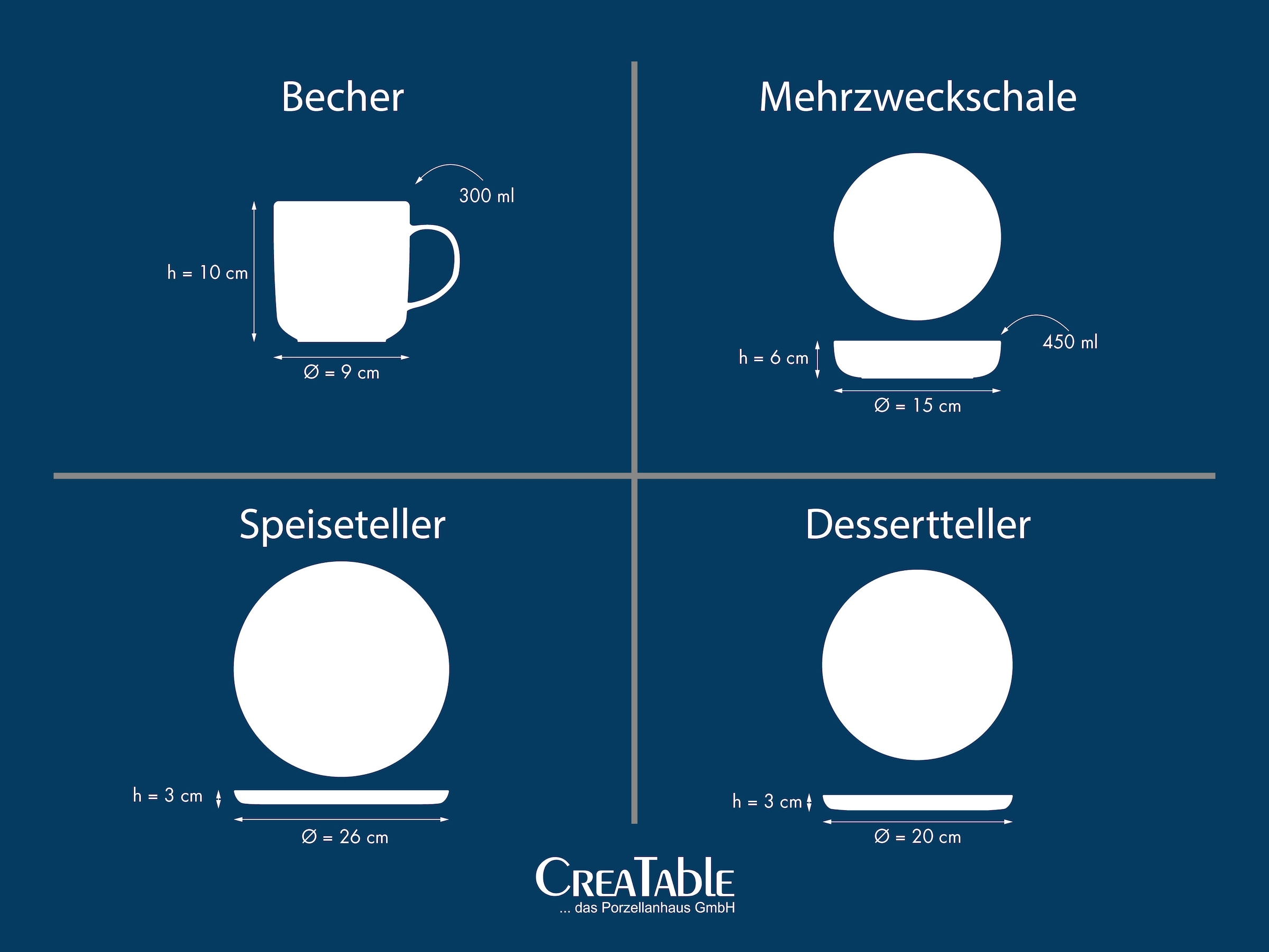CreaTable Kombiservice »Nordic Fjord, Service 16-tlg.« Reaktive Glasur, Einzigartiger Look