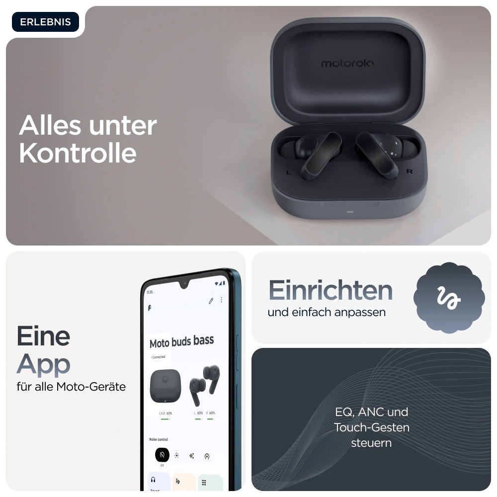 Motorola wireless In-Ear-Kopfhörer »moto buds« Bluetooth Active Noise Cancelling (ANC)