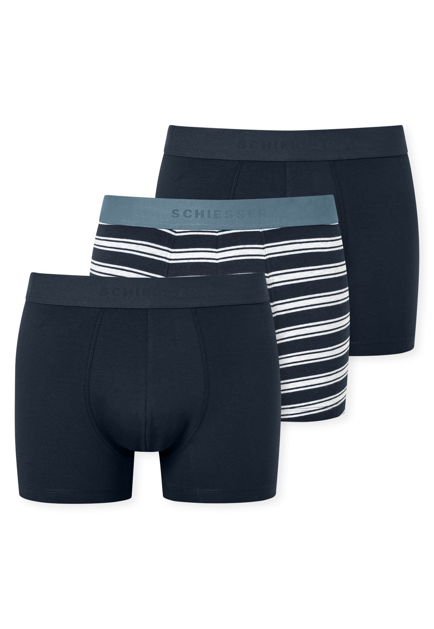 Schiesser Boxershorts »"95/5"«, (3er Pack), angenehm softer Logo-Webgummibund