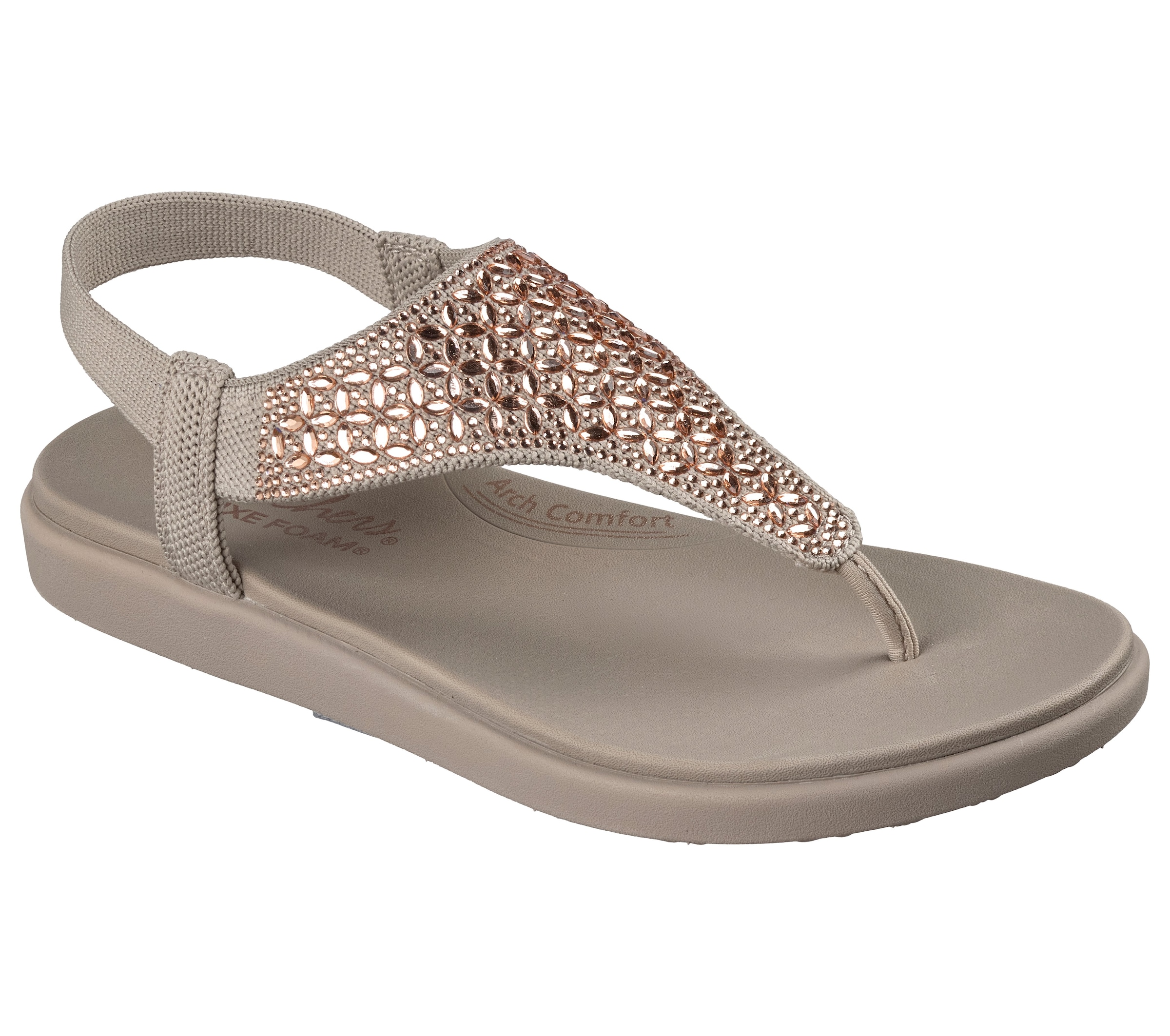 Skechers Sandale »MEDITATION LUXE«  Sommerschuh, Zehentrenner, Strandschuh mit Glitzersteinchen
