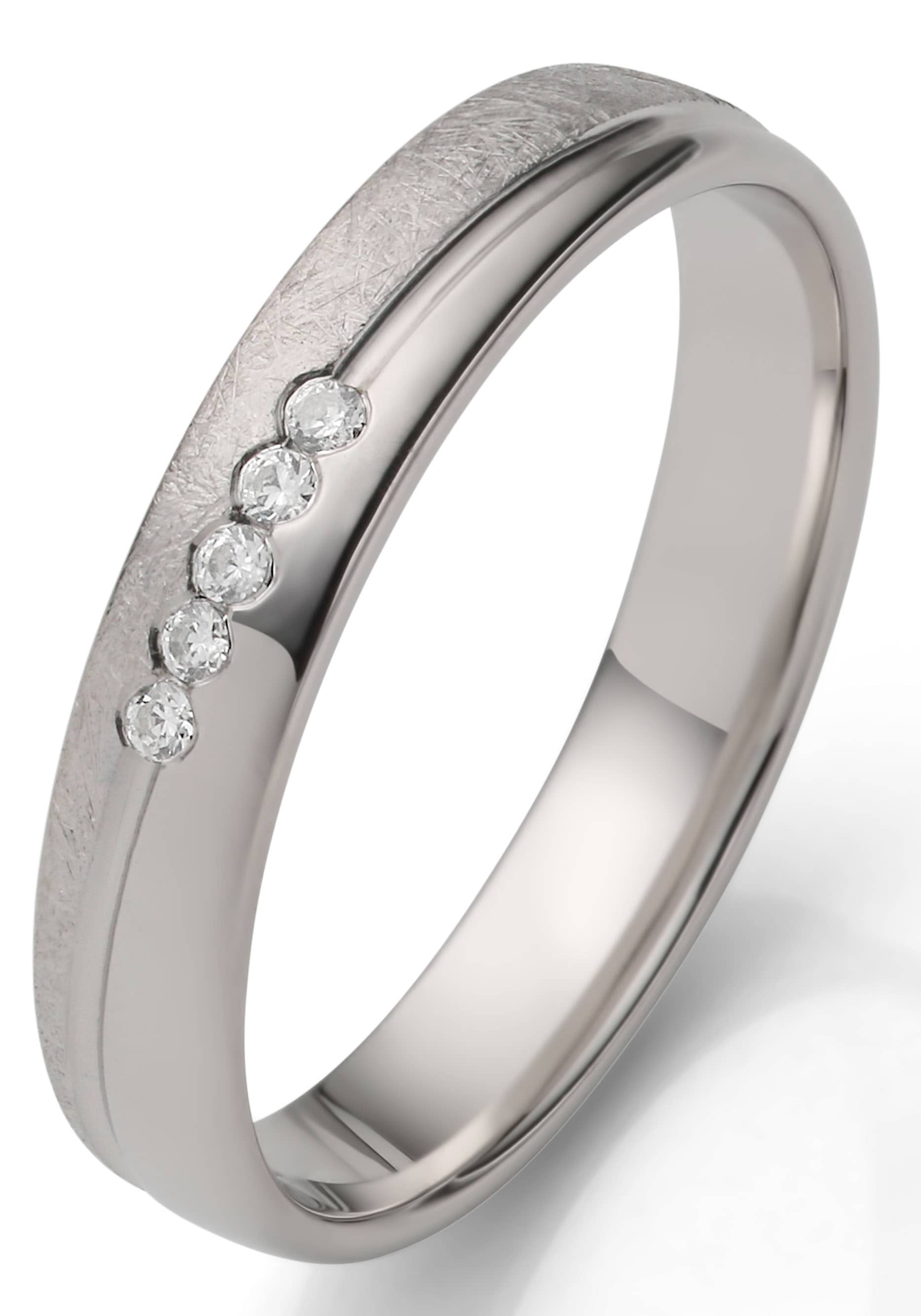 Firetti Trauring »Schmuck Geschenk Hochzeit Ehering "LIEBE"« Made in Germany - wahlweise mit oder ohne Zirkonia (synth.)