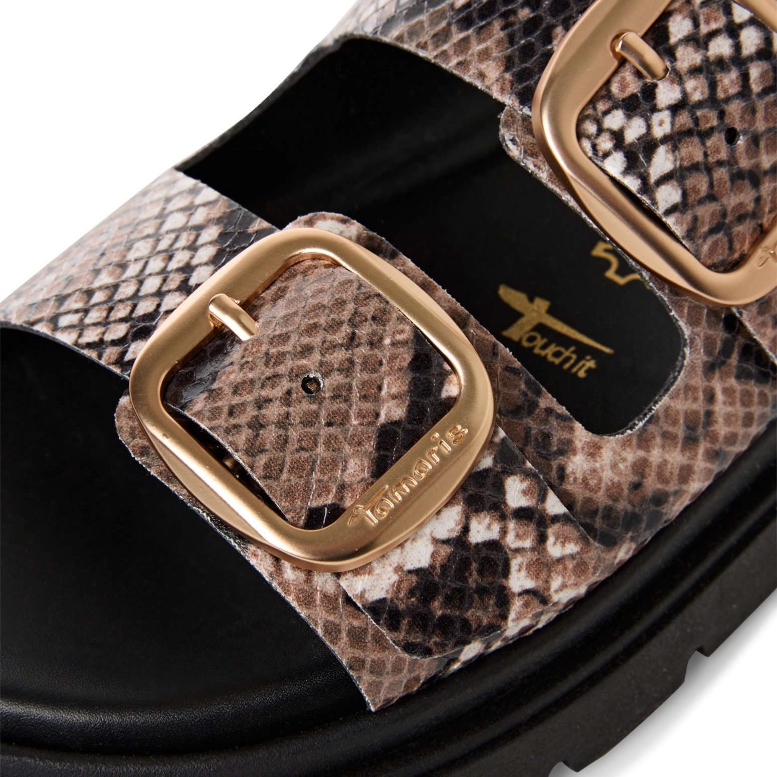 Tamaris Pantolette, Keilabsatz, Sommerschuh, Schlupfschuh, verstellbare Schnallen