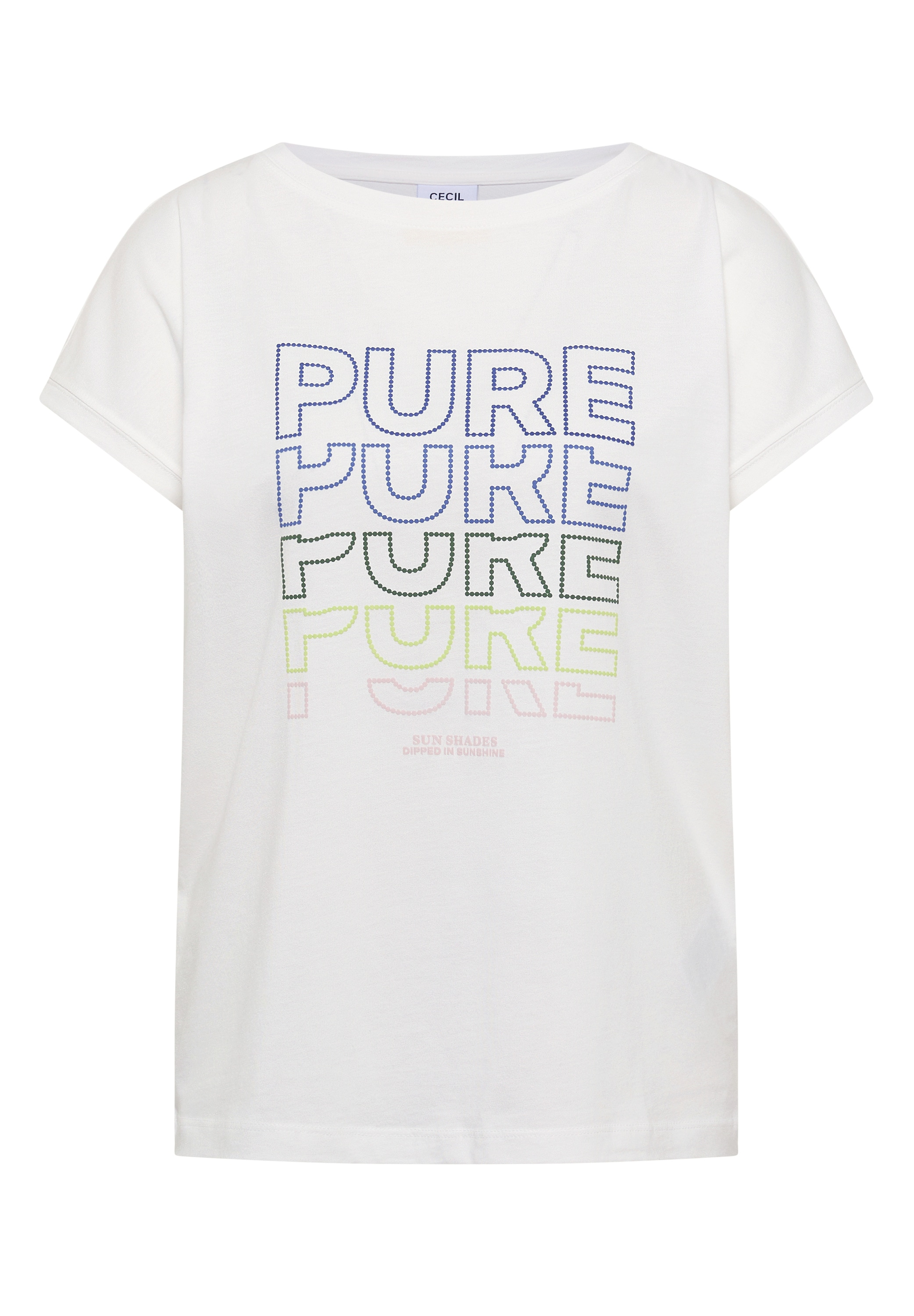 Cecil Kurzarmshirt Sommershirt mit Boat Neck und Frontprint