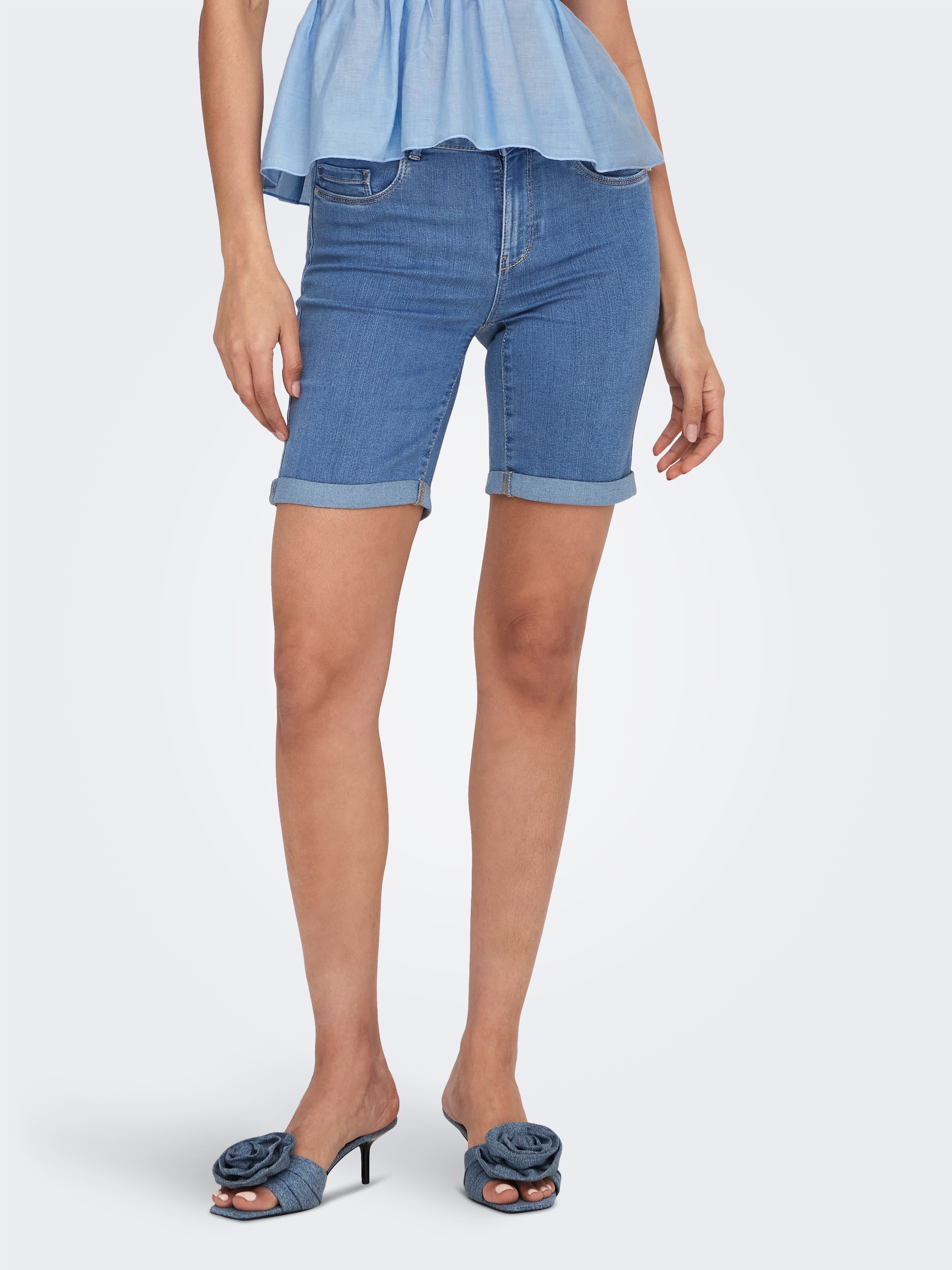 ONLY Jeansshorts »ONLRAIN LIFE MID LONG DNM SHORTS NOOS«