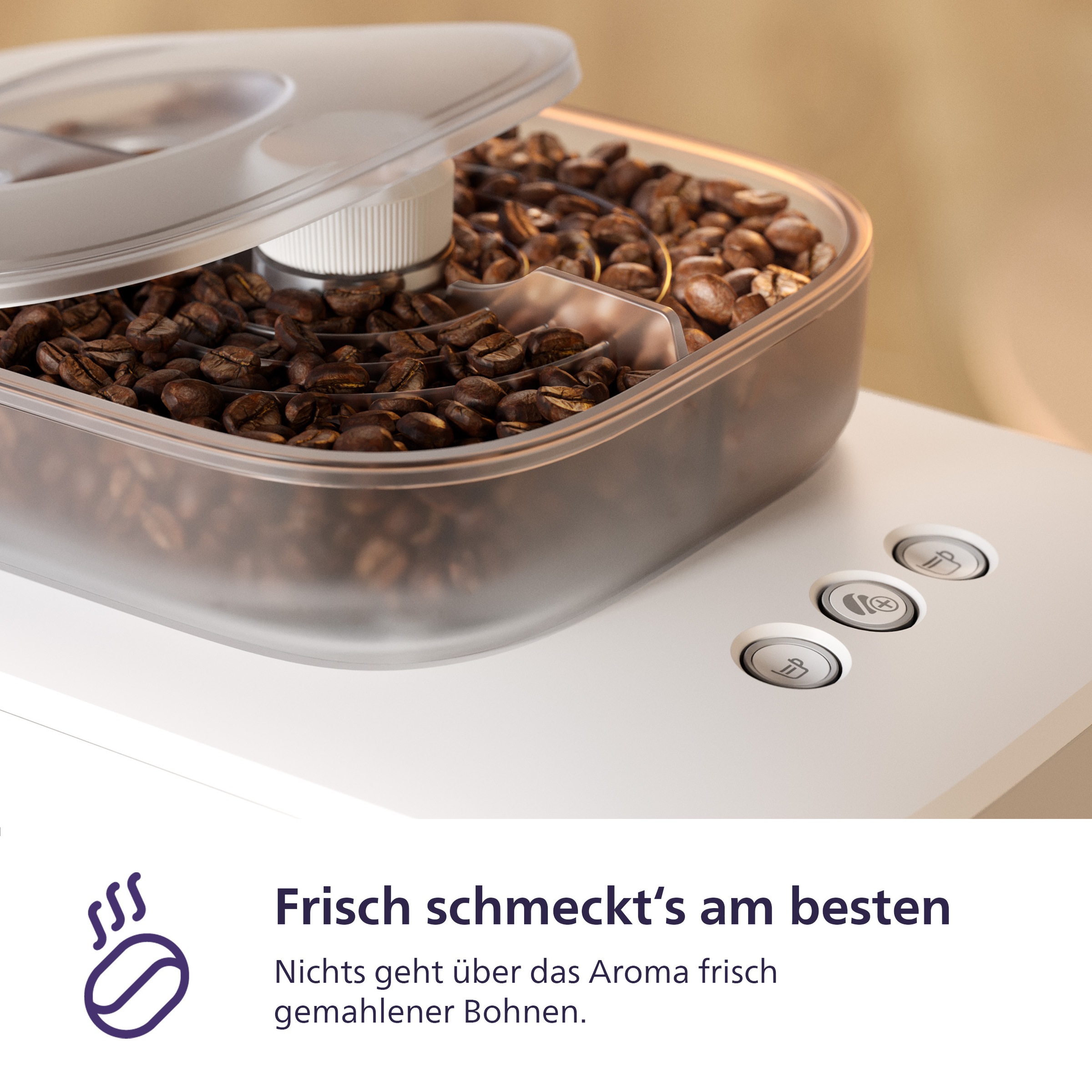 PHILIPS baristina Espressomaschine »mit Bean swap BAR320/00 mit Mahlwerk für ganze Bohnen«, Dualer Bohnenbehälter, Naturweiß​