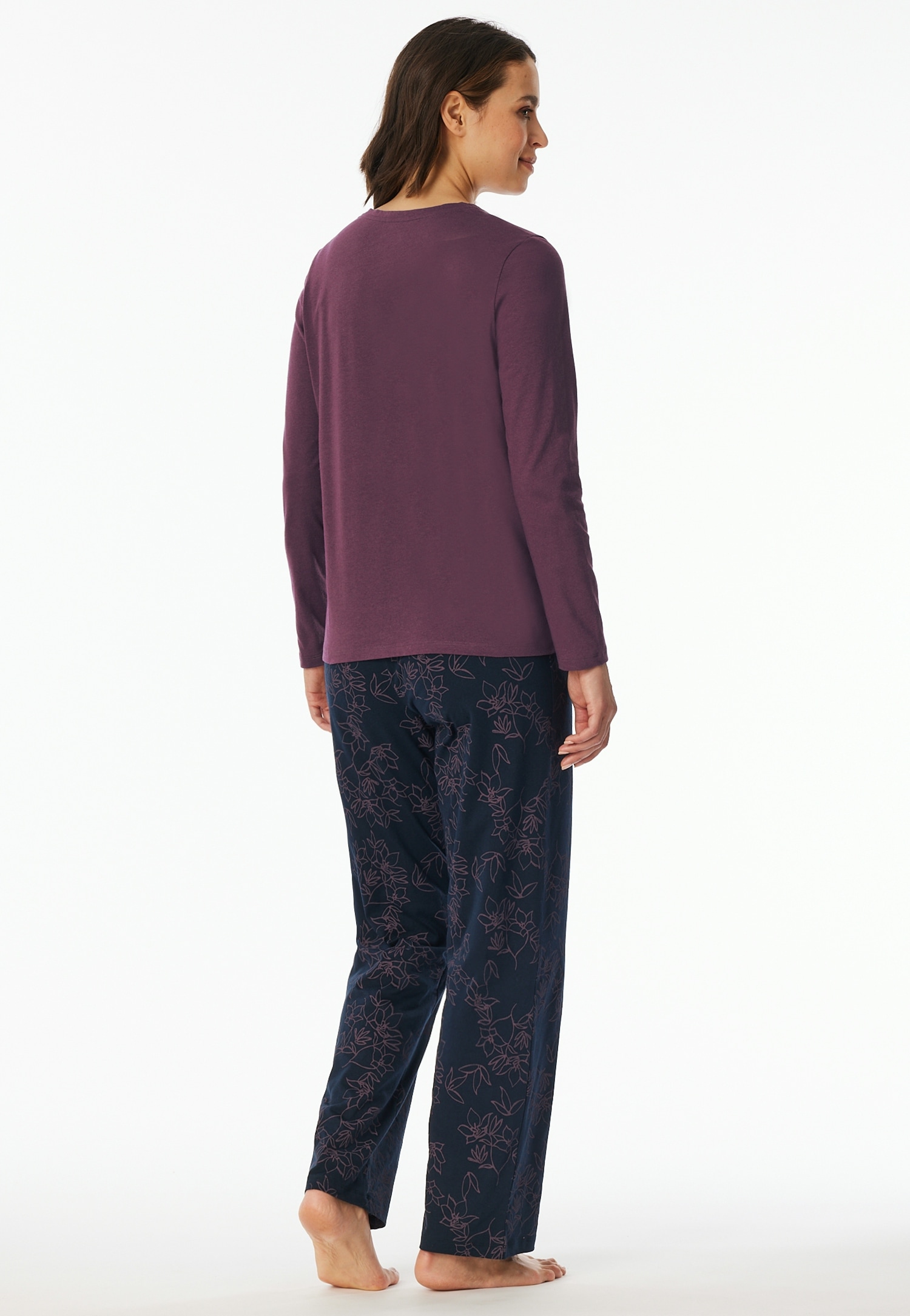 uncover by SCHIESSER Schlafanzug »UNCOVER Nightwear«, (2 tlg.), Baumwolle, Singel Jersey-Qualität, langärmelig, atmungsaktiv, bequem