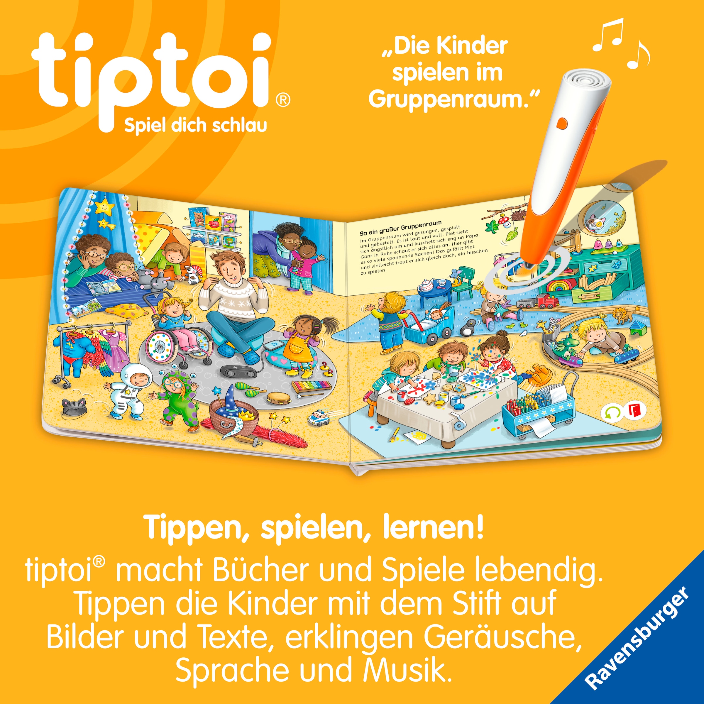 Ravensburger Buch »tiptoi® Abenteuer Großwerden - Piet kommt in den Kindergarten«, Made in Europe