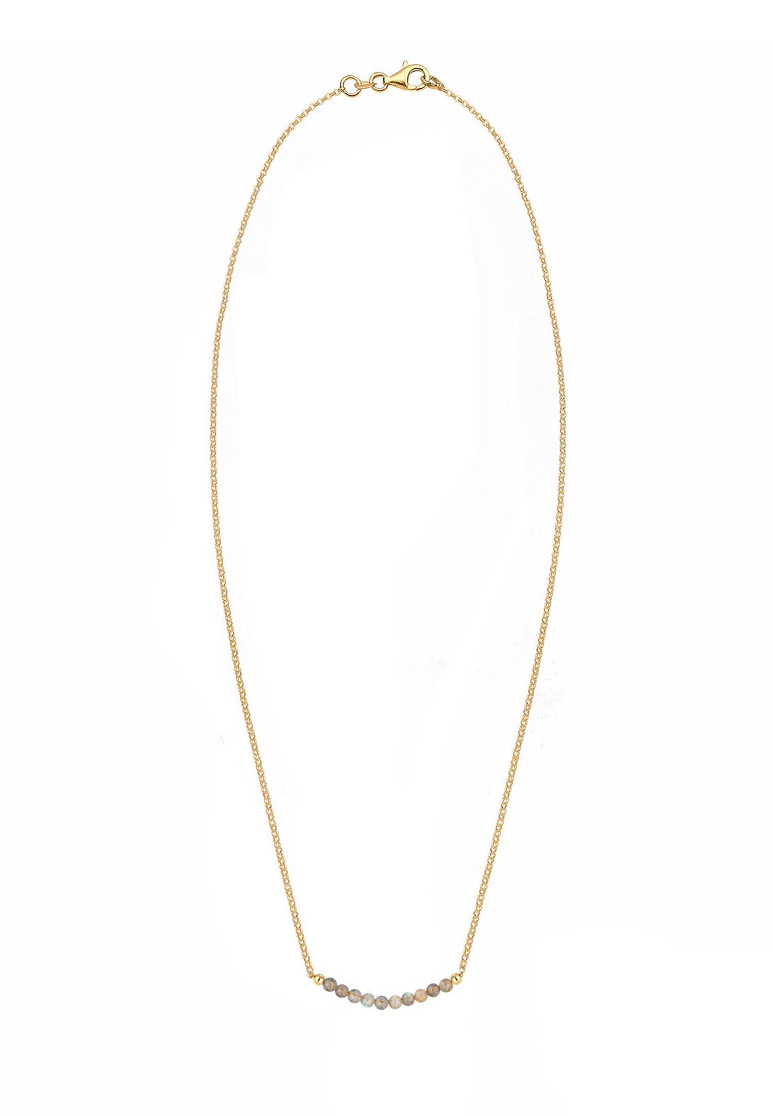 Elli Silberkette »Halskette Labradorit Grau 925 Sterling Silber vergoldet«