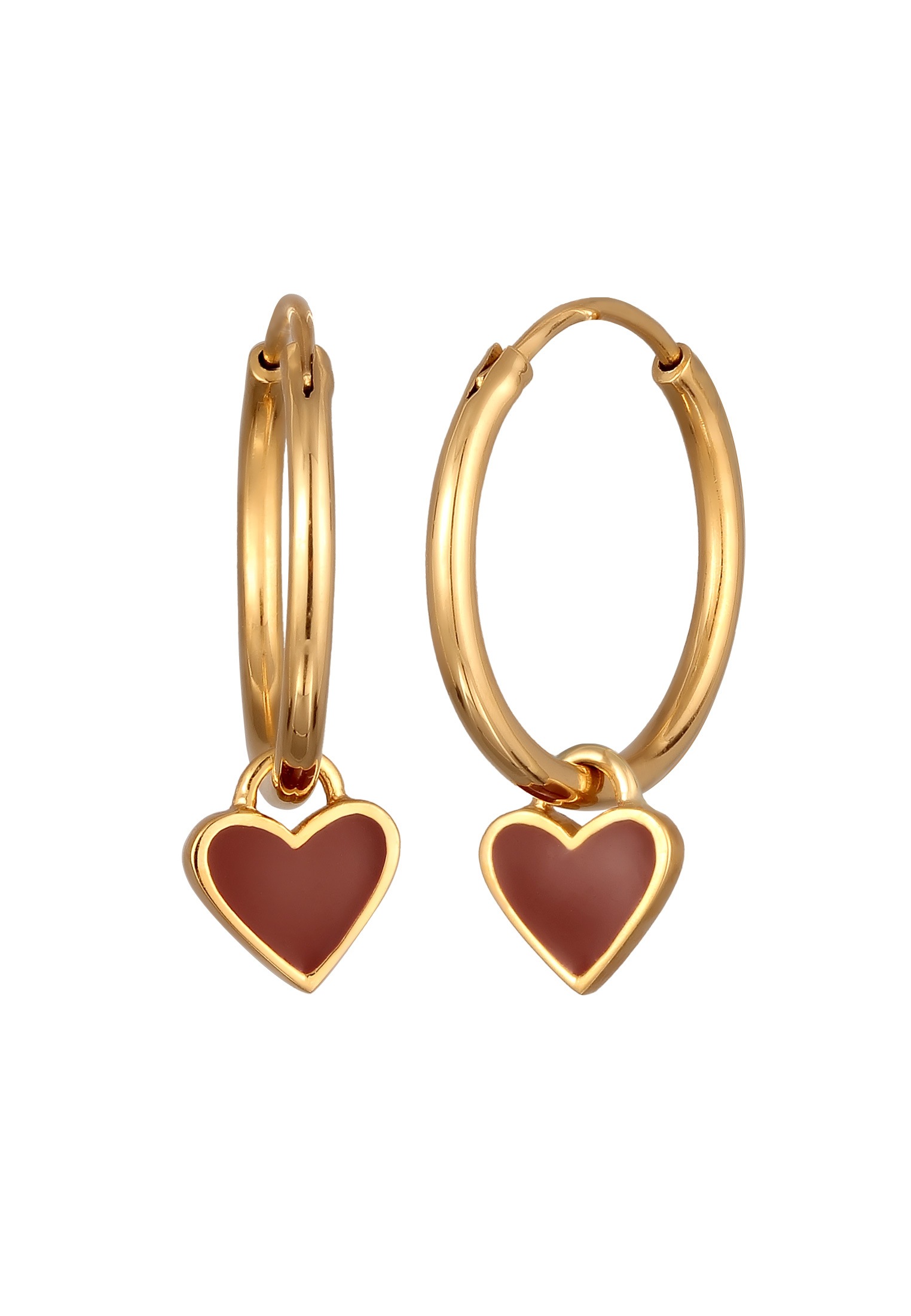 Elli Paar Creolen »Ohrringe Creolen Herz Love Emaille 925 Silber«