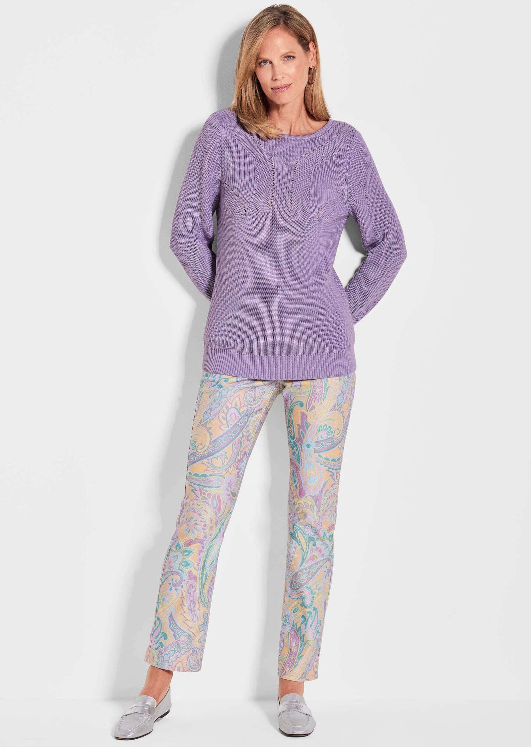 GOLDNER Rundhalspullover »Kurzgröße Rippenstrick mit U-Boot-Ausschnitt« Rippenbündchen