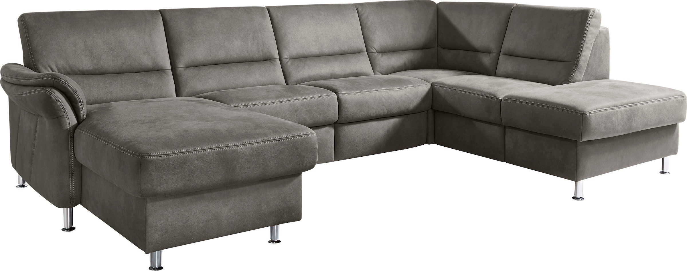 Die PlanBar Wohnlandschaft »ZE-EM16033 U-Form, Breite 316 cm« wahlweise mit Kopfstützen und echt bezogenem Rücken