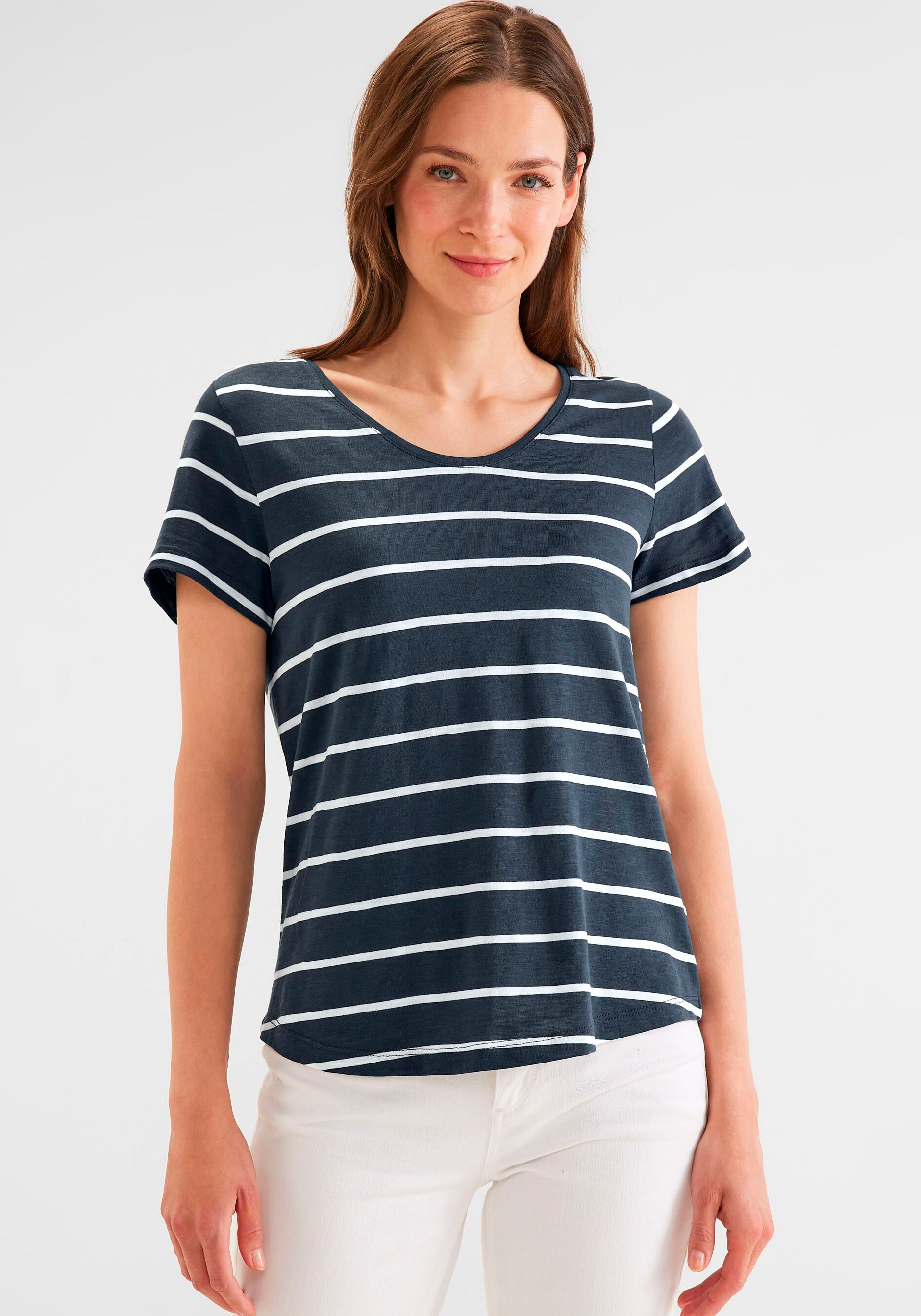 Cecil T-Shirt »NOS Shoulder Gathering S«, kaufen mit bei OTTO Fledermausärmeln