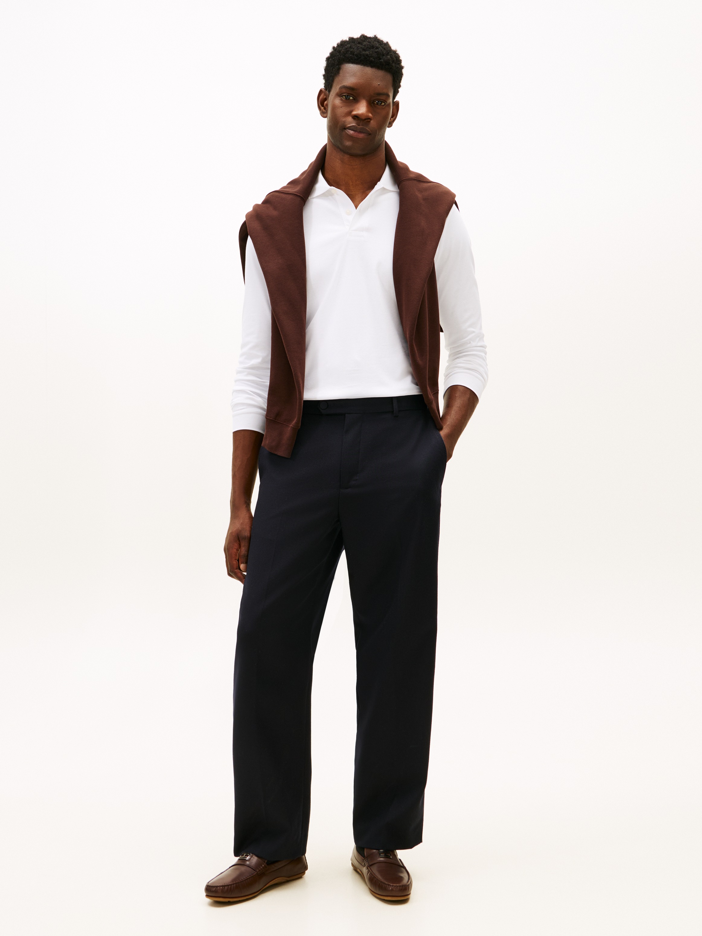 Tommy Hilfiger Langarm-Poloshirt »L/S LIQUID COTTON REG POLO mit Jersey und Markenlabel« unifarben, casual, regular fit, Baumwolle, Polokragen