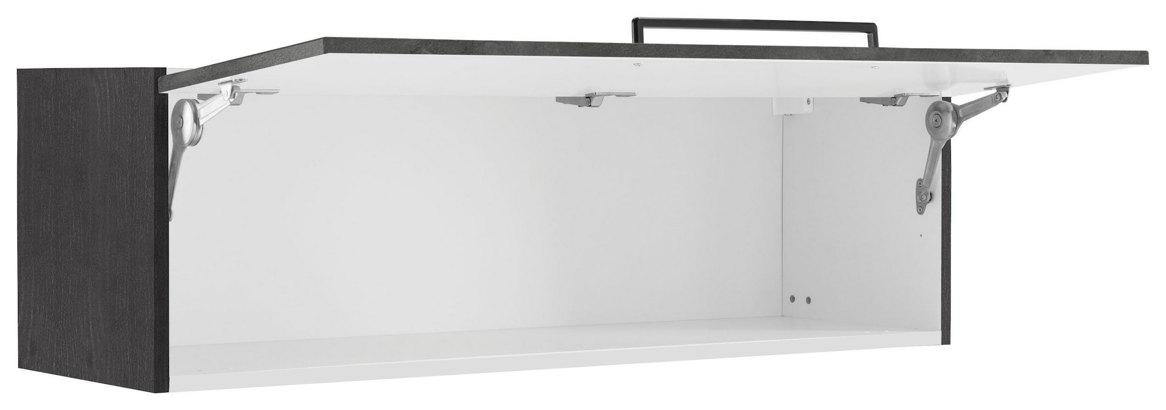 KOCHSTATION Klapphängeschrank »KS-Tulsa« 110 cm breit, mit 1 Klappe, schwarzer Metallgriff, MDF Front