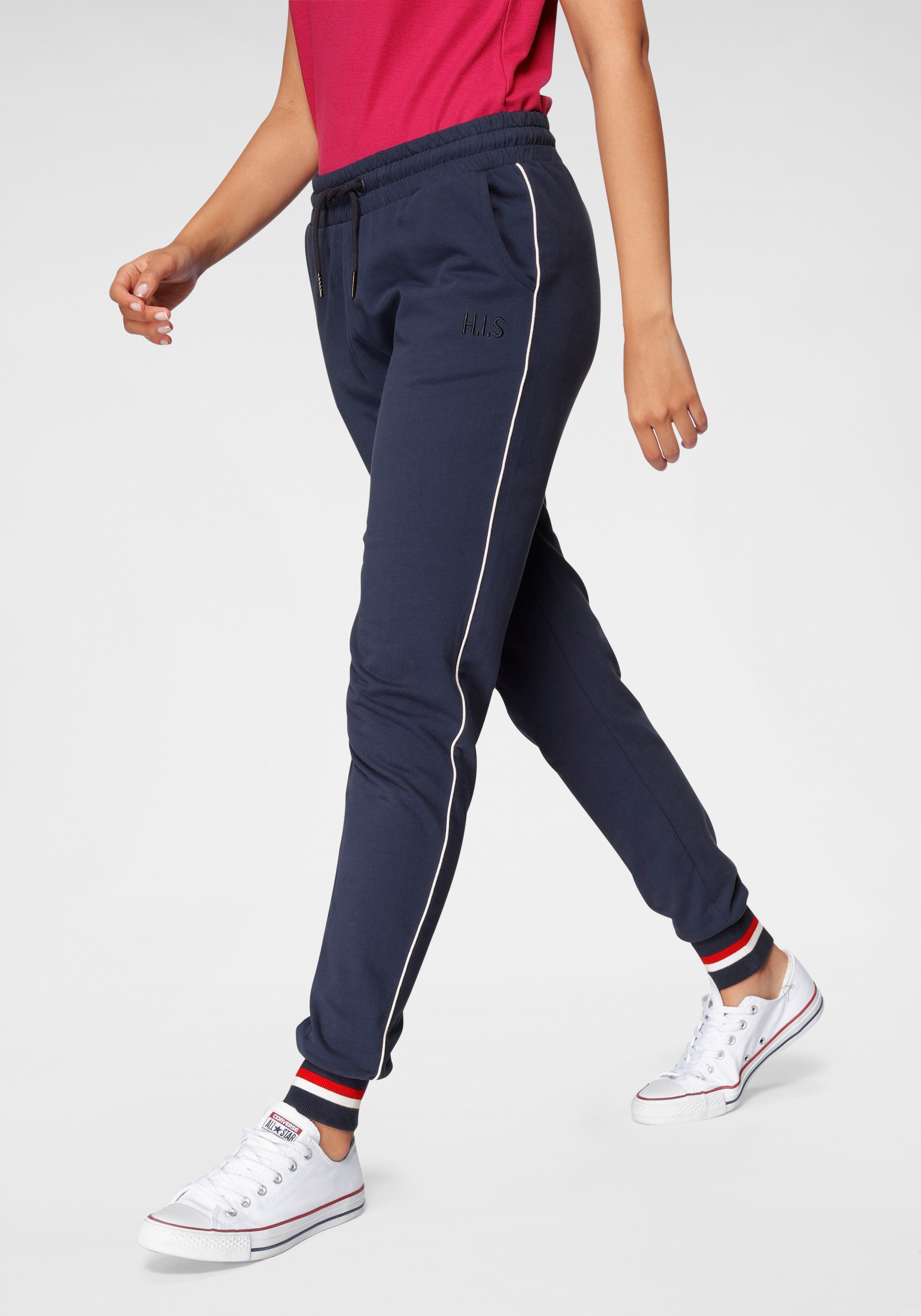 H.I.S Jogginghose »Athleisure Jogging Pants«, mit weißem Piping