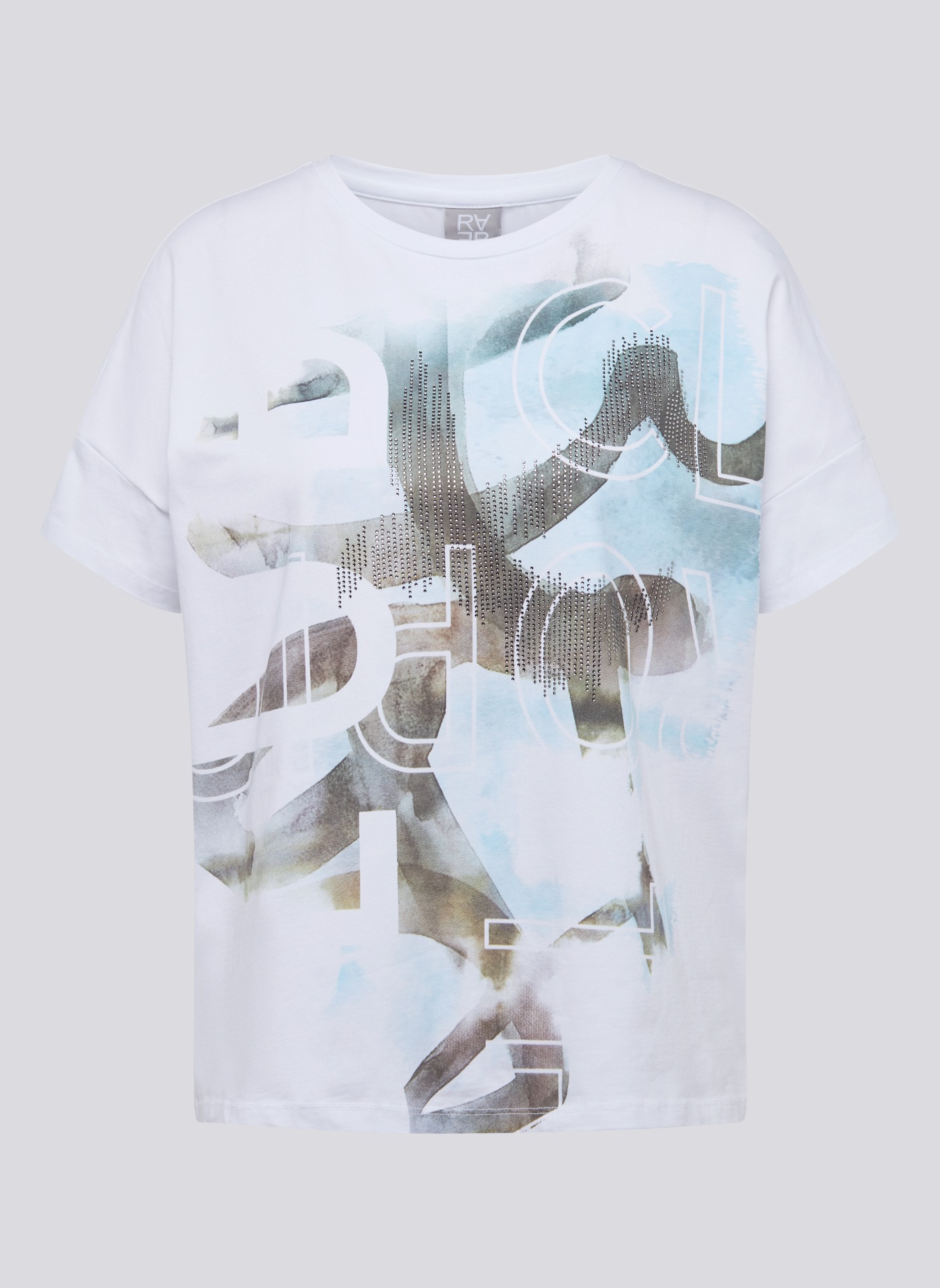 Rabe Print-Shirt, mit Rundhals und Nieten-Details