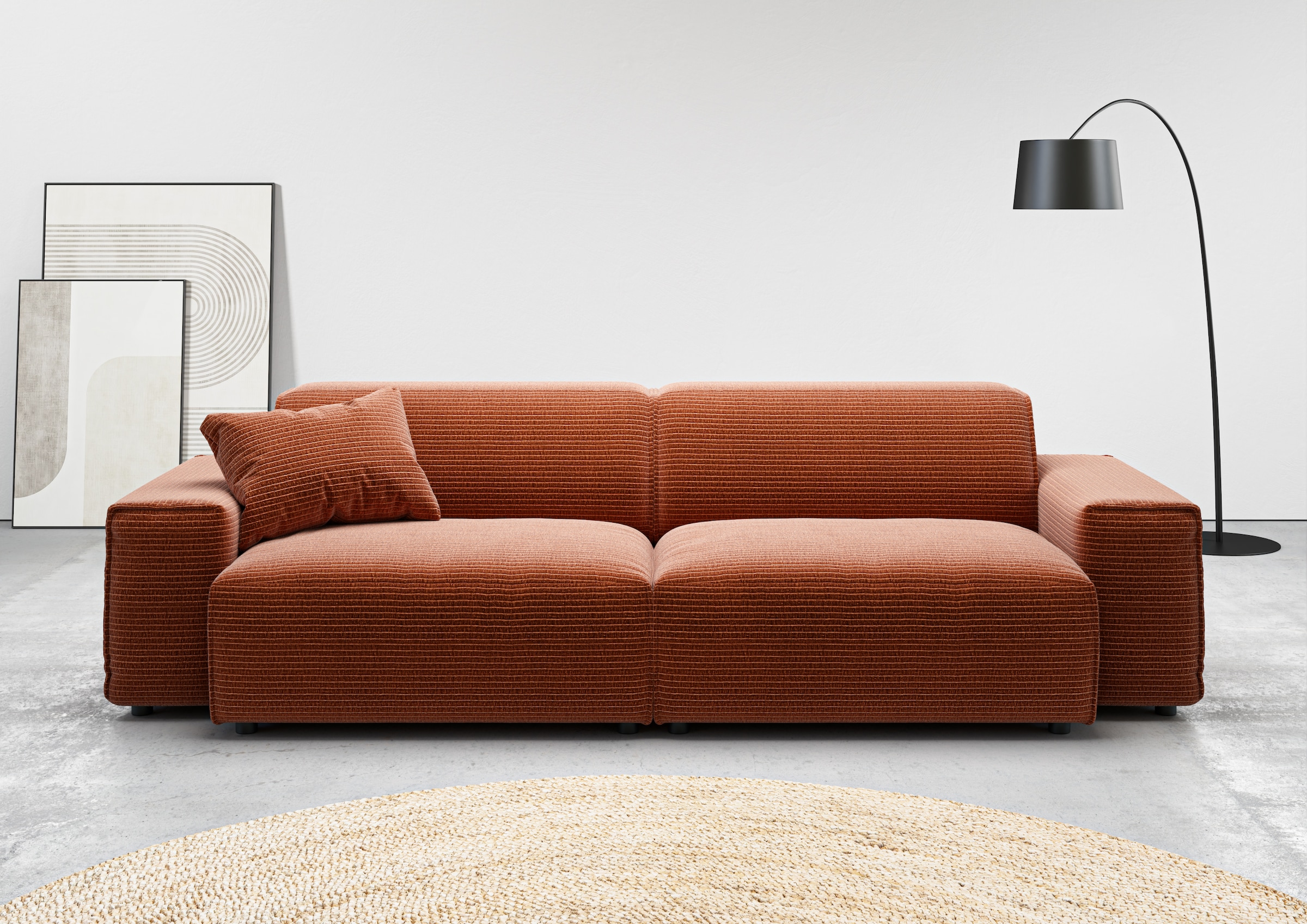 andas Big-Sofa »Glimminge  auch in Breitcord, Feincord + Easy care-Bezug,«, besondere Kedernähte Zierkissen