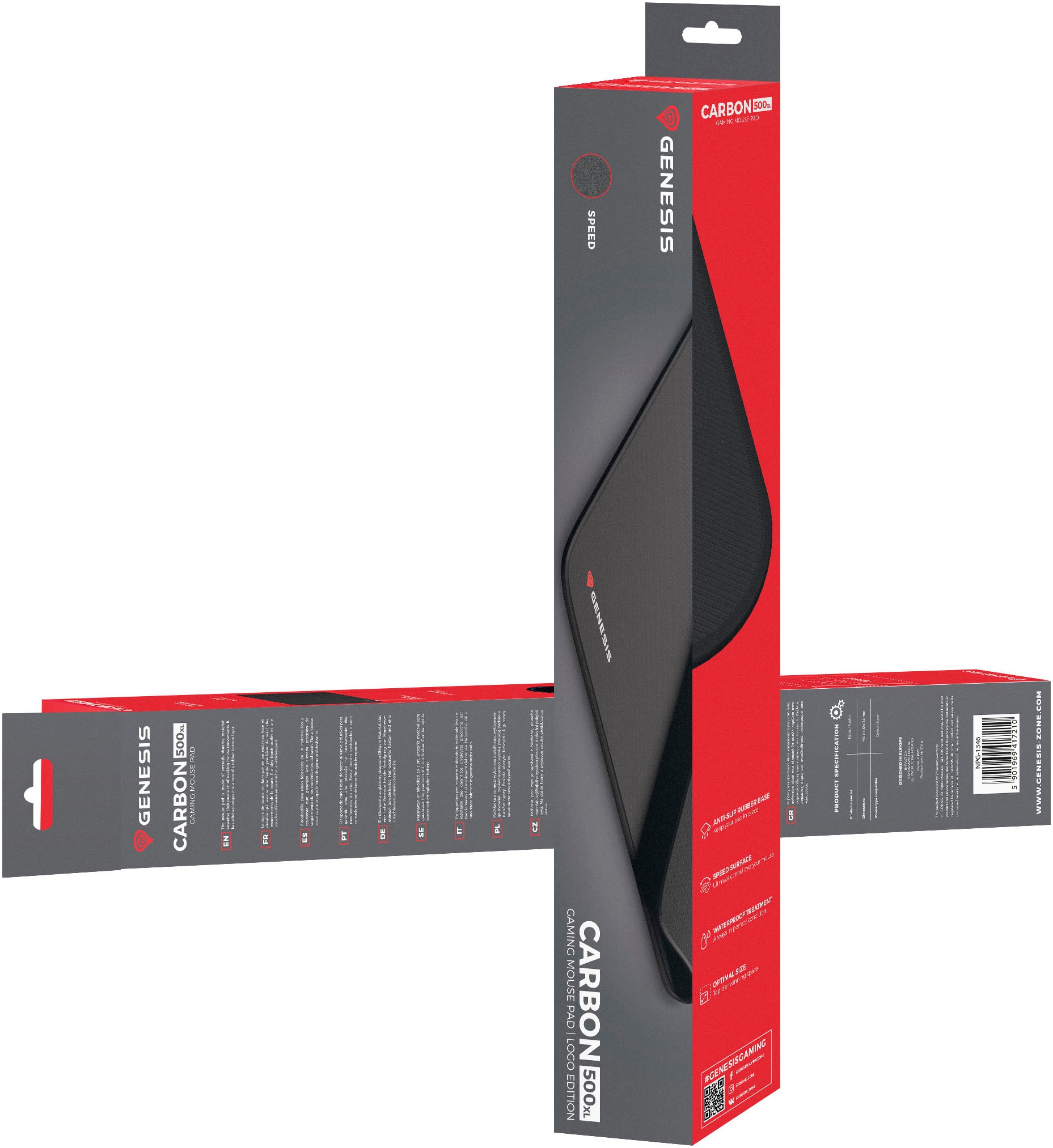 Genesis Mauspad »CARBON 500 "LOGO" XL (500mm x 400mm)«
