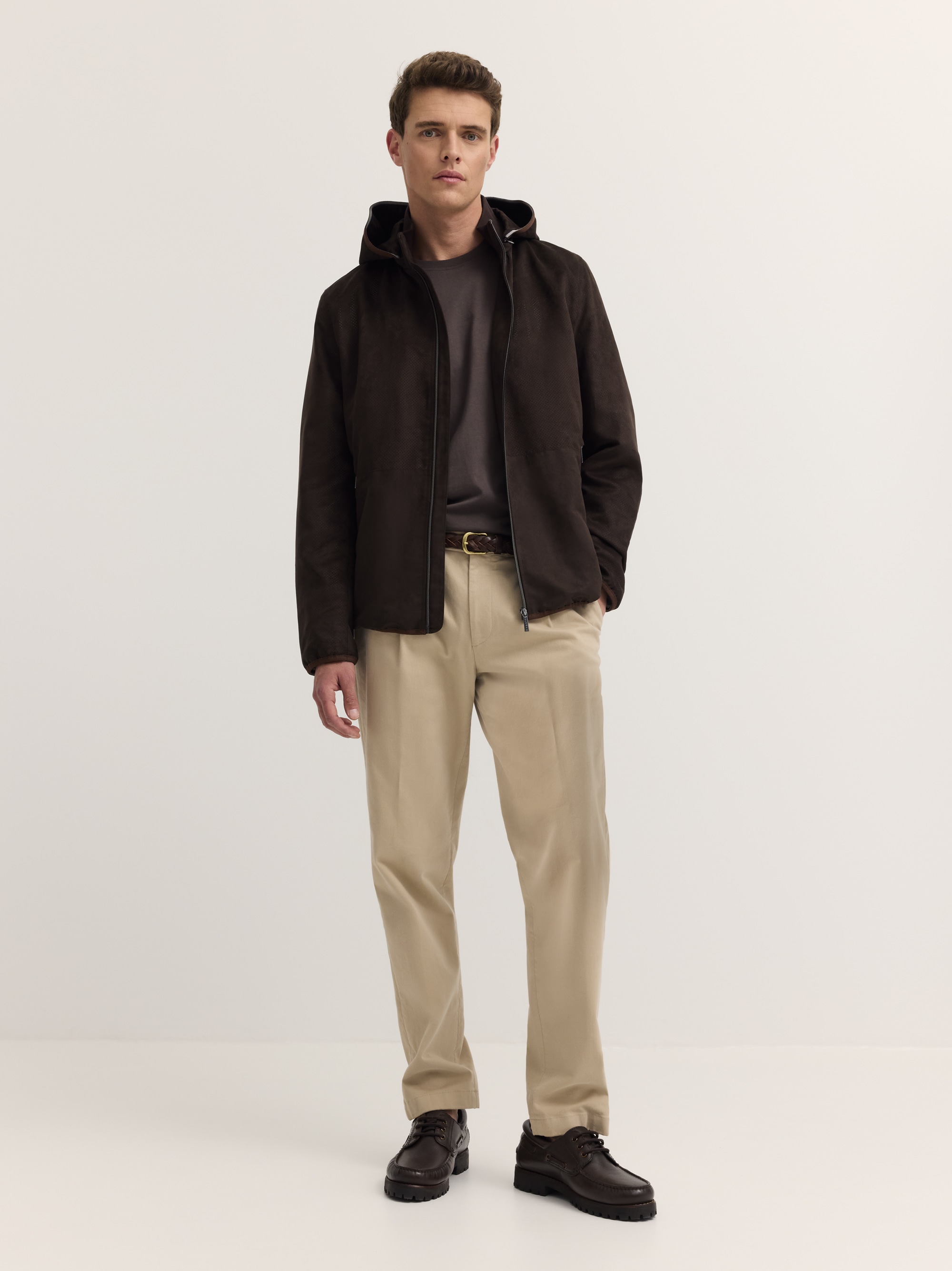 bugatti Kurzjacke »Premium Suede« Regular Fit wasserabweisend mit Kapuze