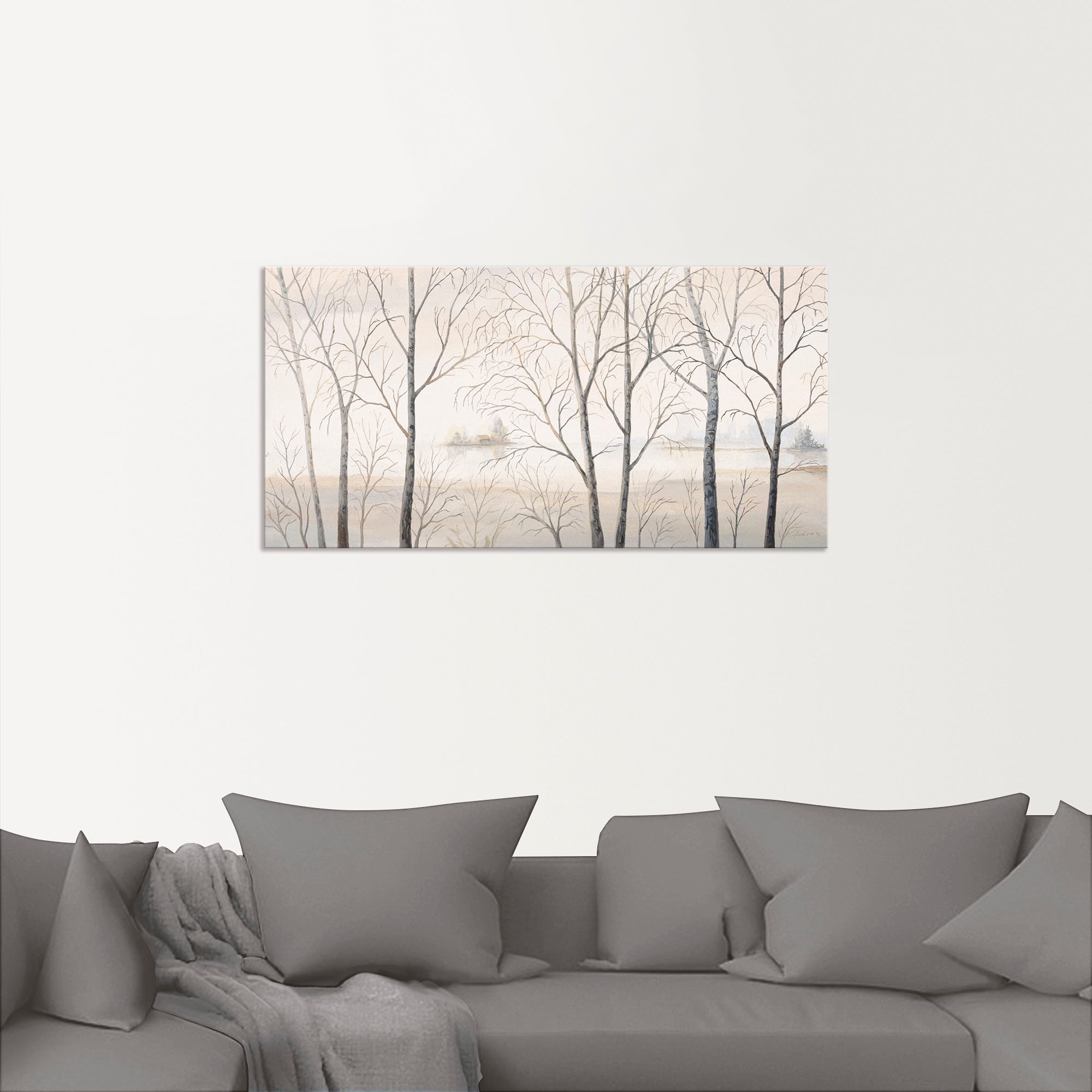 Artland Wandbild »Seeufer am Wald I«, Gewässer, (1 St.), als Alubild, Outdoorbild, Leinwandbild in verschied. Größen