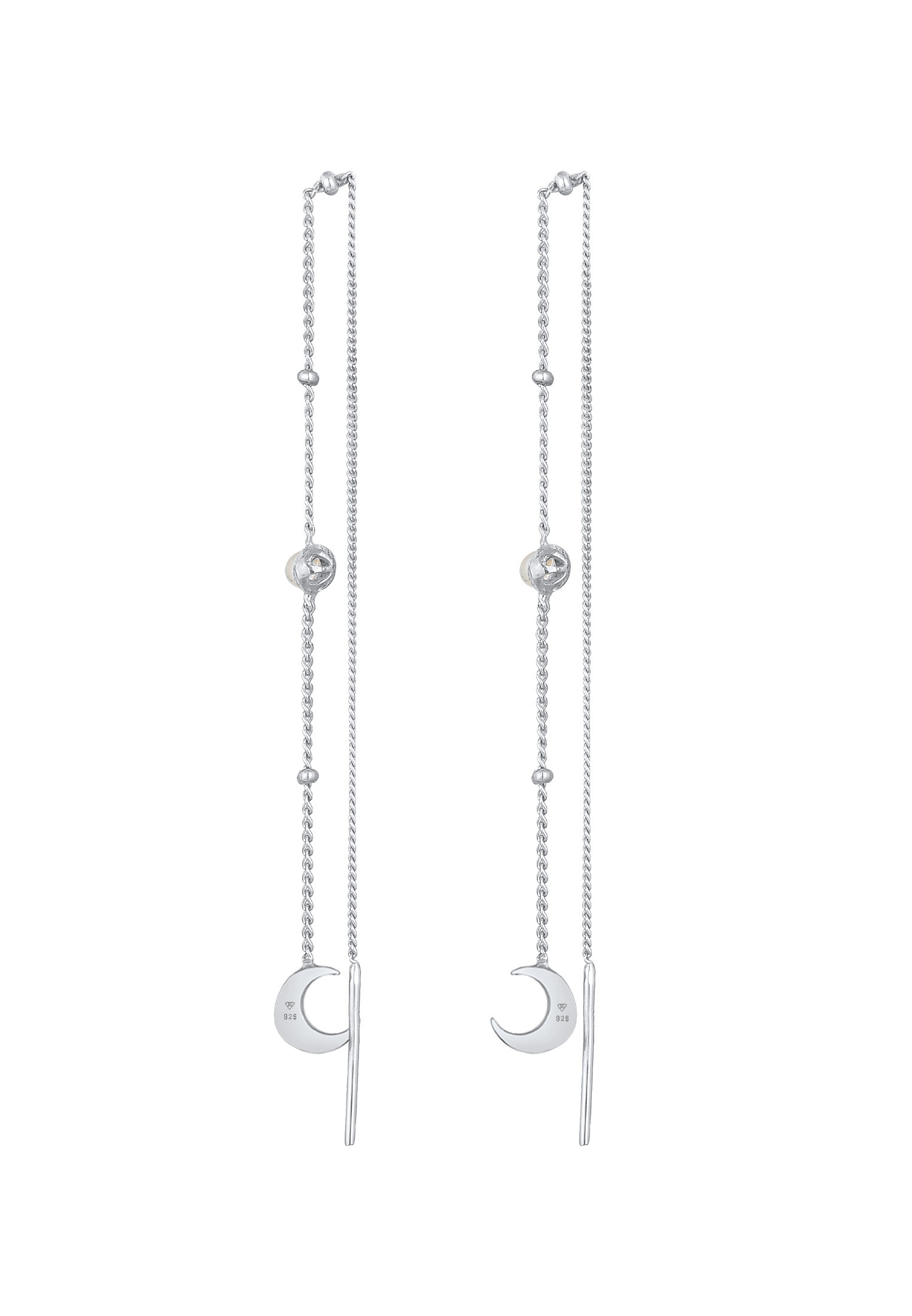 Elli Ohrring und Ketten Set »Schmuckset Halbmond Mond Mondstein Astro 925 Silber«