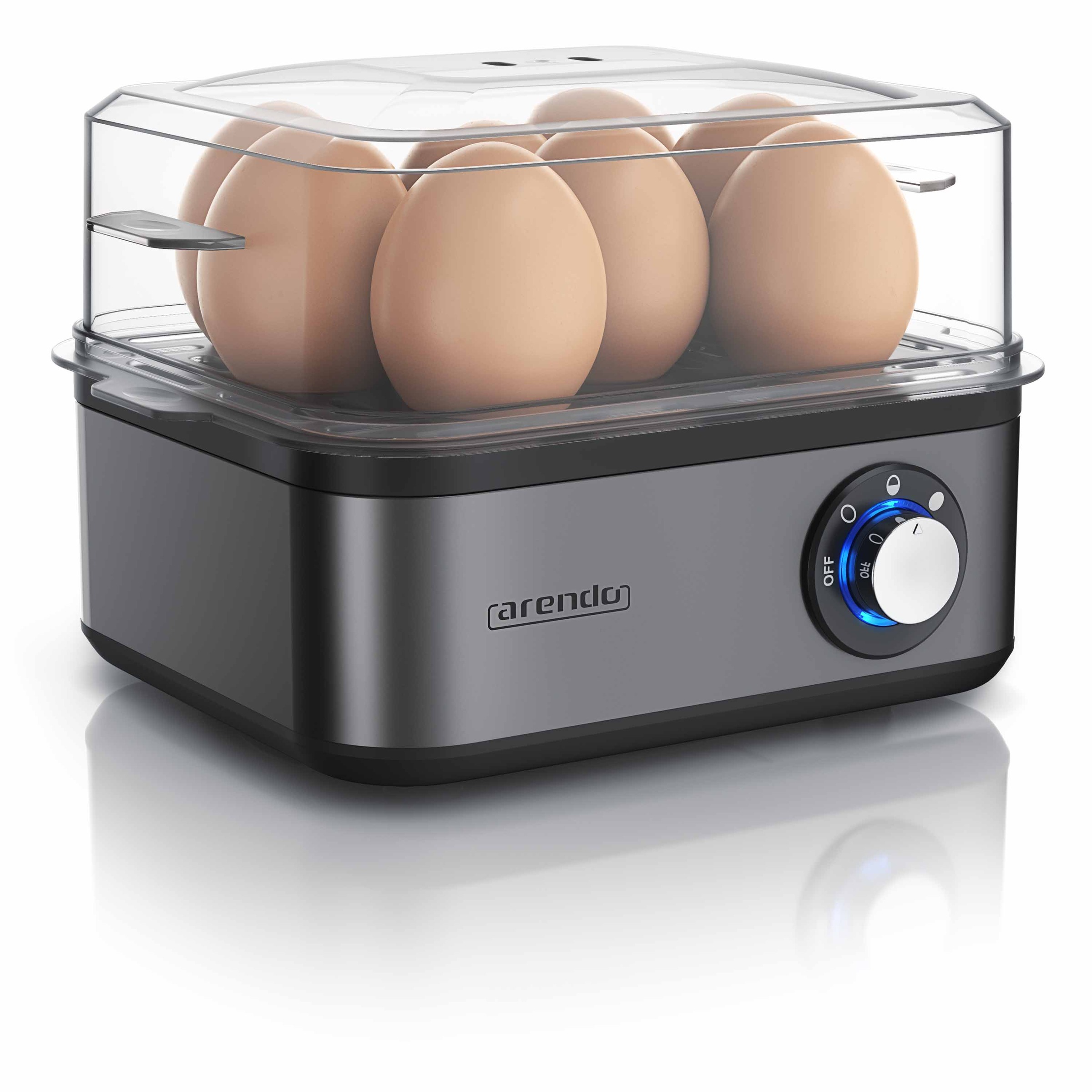 Edelstahl Eierkocher für bis zu 8 Eier »EIGHTCOOK Cool Grey«