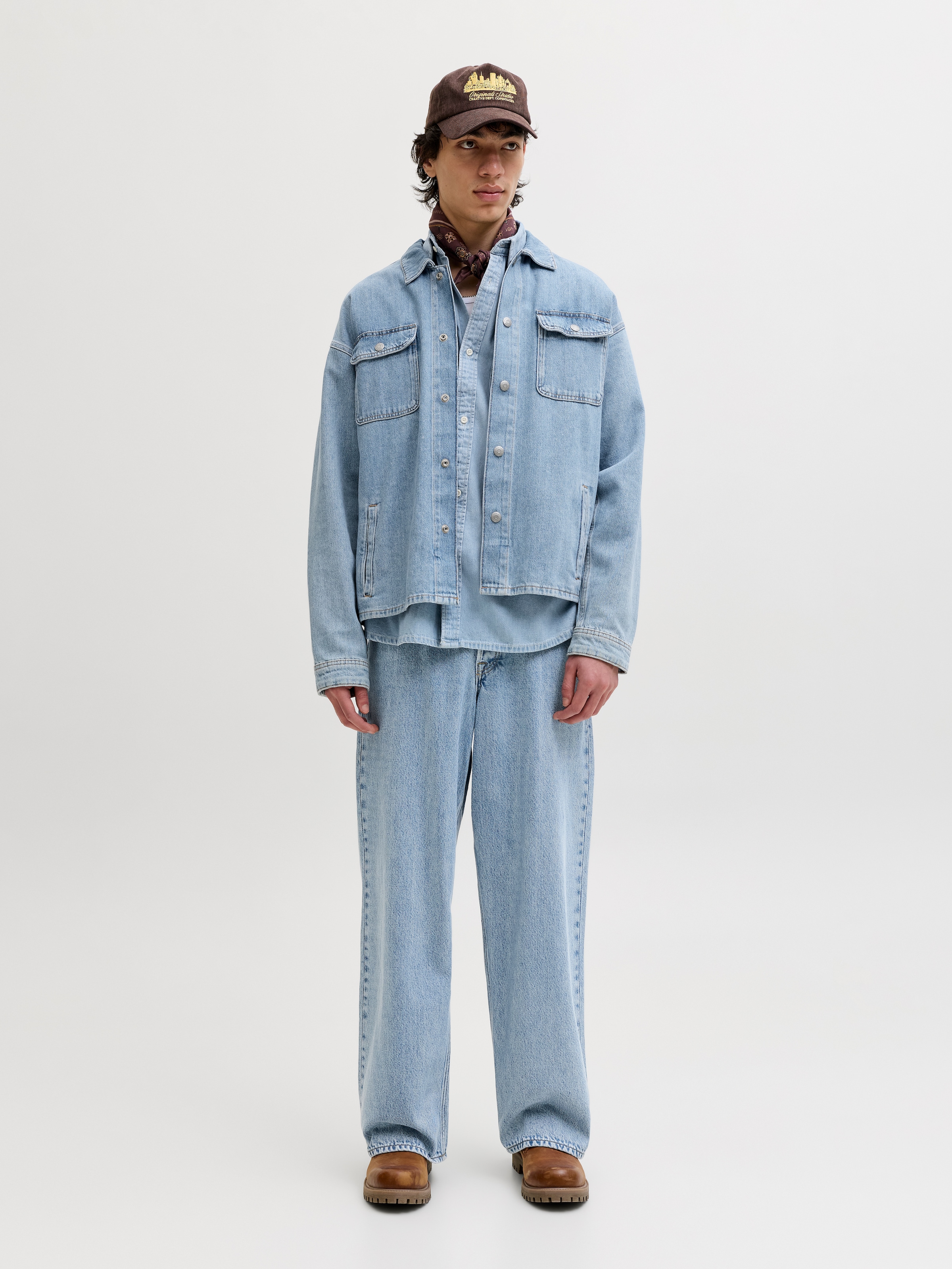 Jack & Jones Weite Jeans »JJIDAVE JJJAX AKM 165 LN« Baumwolle