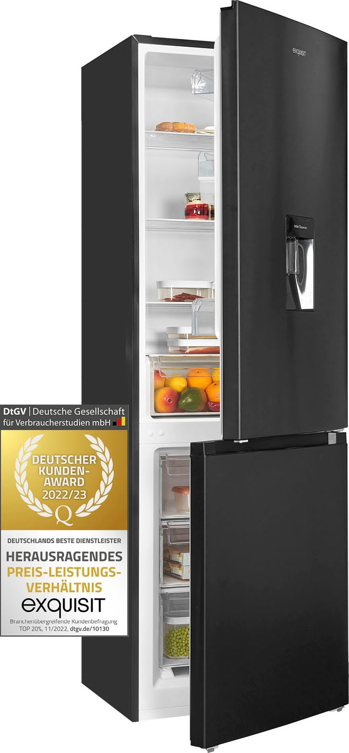 exquisit Kühl-/Gefrierkombination »KGC320-95-E-WS-040C«, KGC320-95-E-WS-040C inoxlook-az, 185,8 cm hoch, 60 cm breit