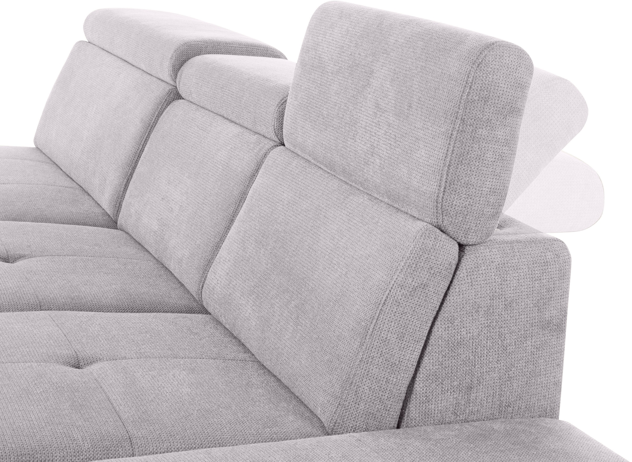 INOSIGN Ecksofa »Cardiz L-Form«, inkl.Kopfteilverstellung und Federkern wahlweise mit Bettfunktion