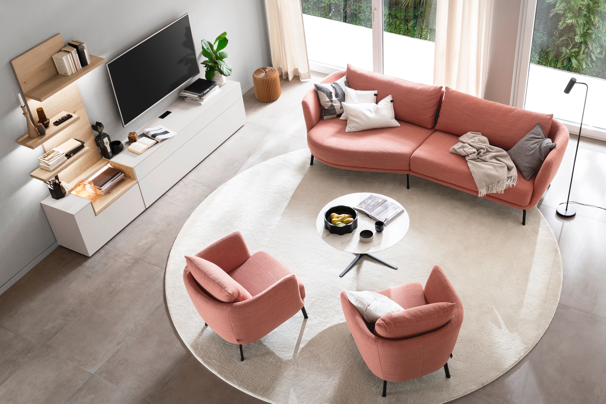 SCHÖNER WOHNEN-Kollektion Teppich »Pure 190« rund 21 mm Höhe Wohnzimmer, Schlafzimmer, uni, leichter Glanz, robuster Kurzflor