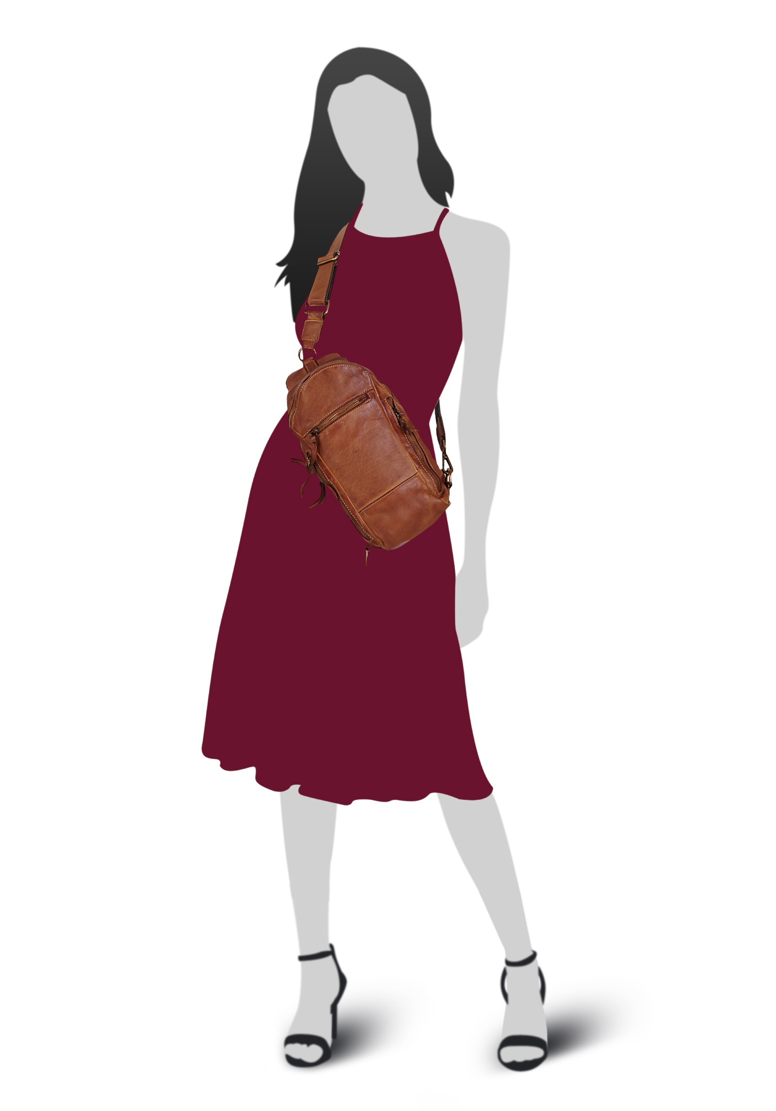 X-Zone Umhängetasche echt Leder, Made in Italy