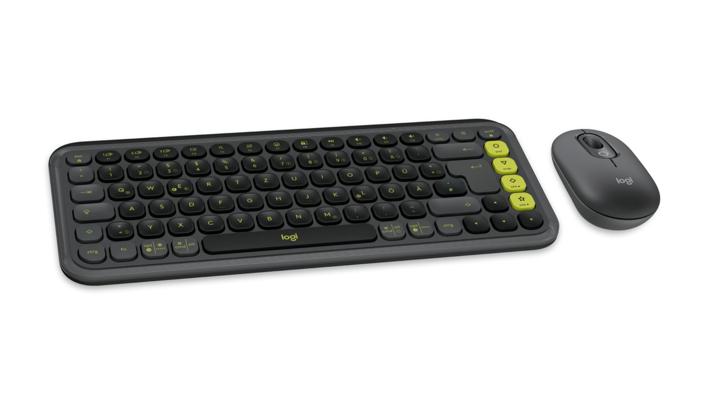 Logitech Gaming-Tastatur »POP ICON COMBO - GRAPHITE - DEU - CENTRAL-419«, Hergestellt aus recyceltem Kunststoff