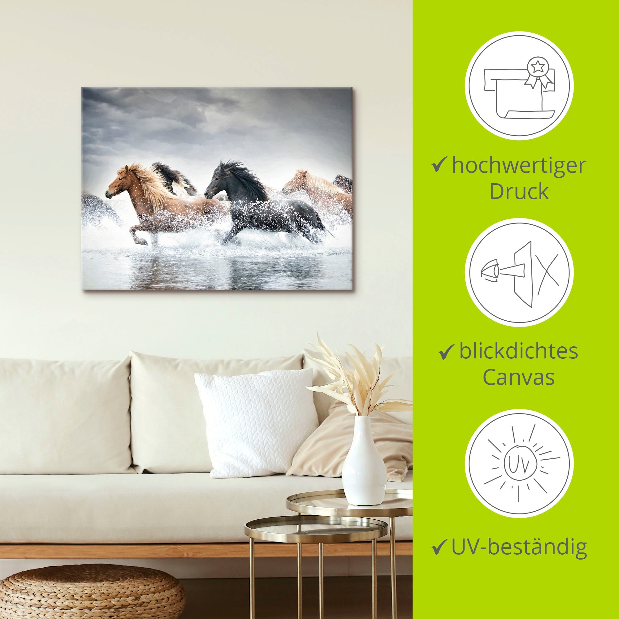 Artland Wandbild »Pferderennen V«, Pferdebilder, (1 St.), als Leinwandbild, Poster in verschied. Größen