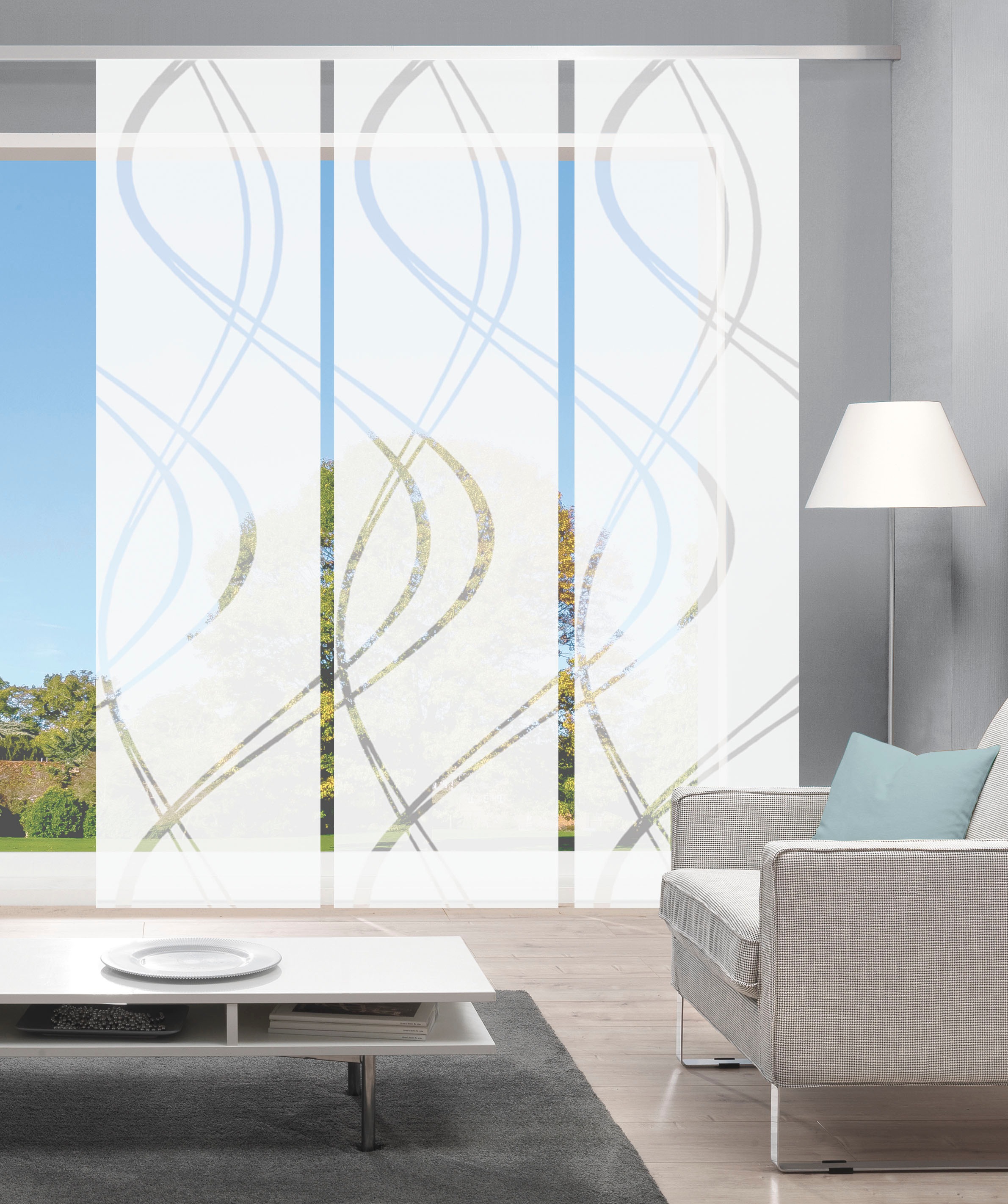 HOME WOHNIDEEN Schiebegardine »TIBERIO 3er SET« Paneelwagen 3 Stk. tlg. Schiebegardine 3er SET TIBERIO