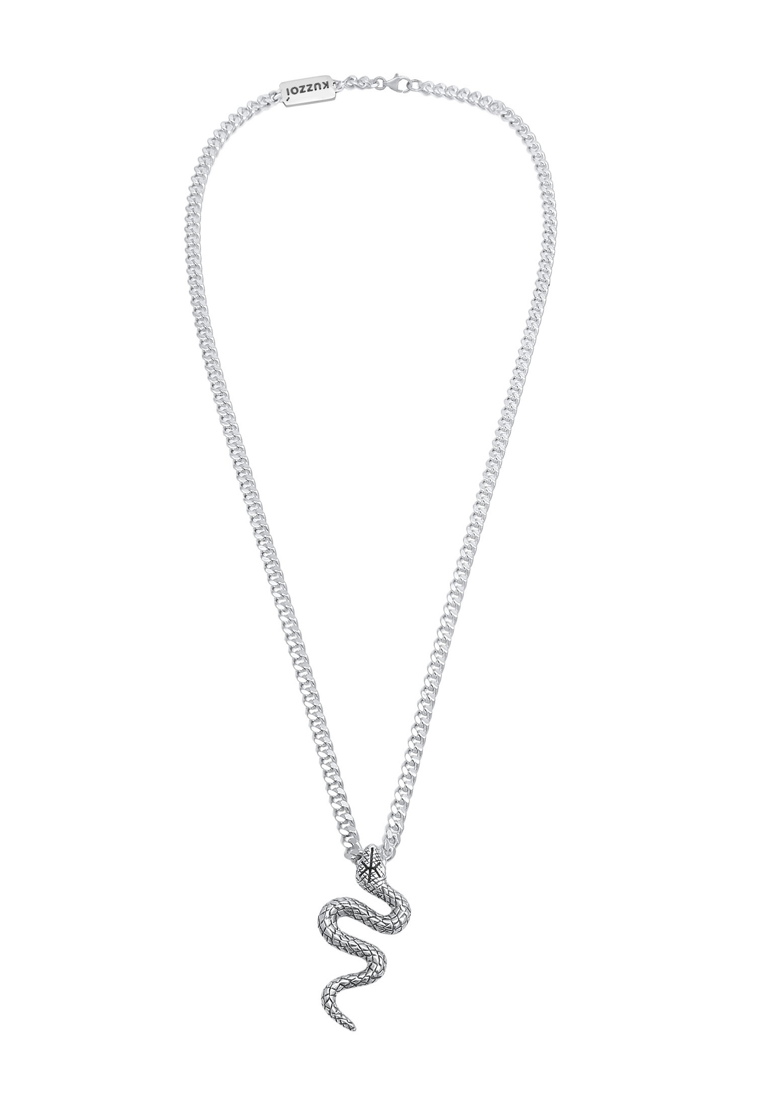 Kuzzoi Kette mit Anhänger »Halskette Herren Panzerkette Schange Snake 925 Silber«