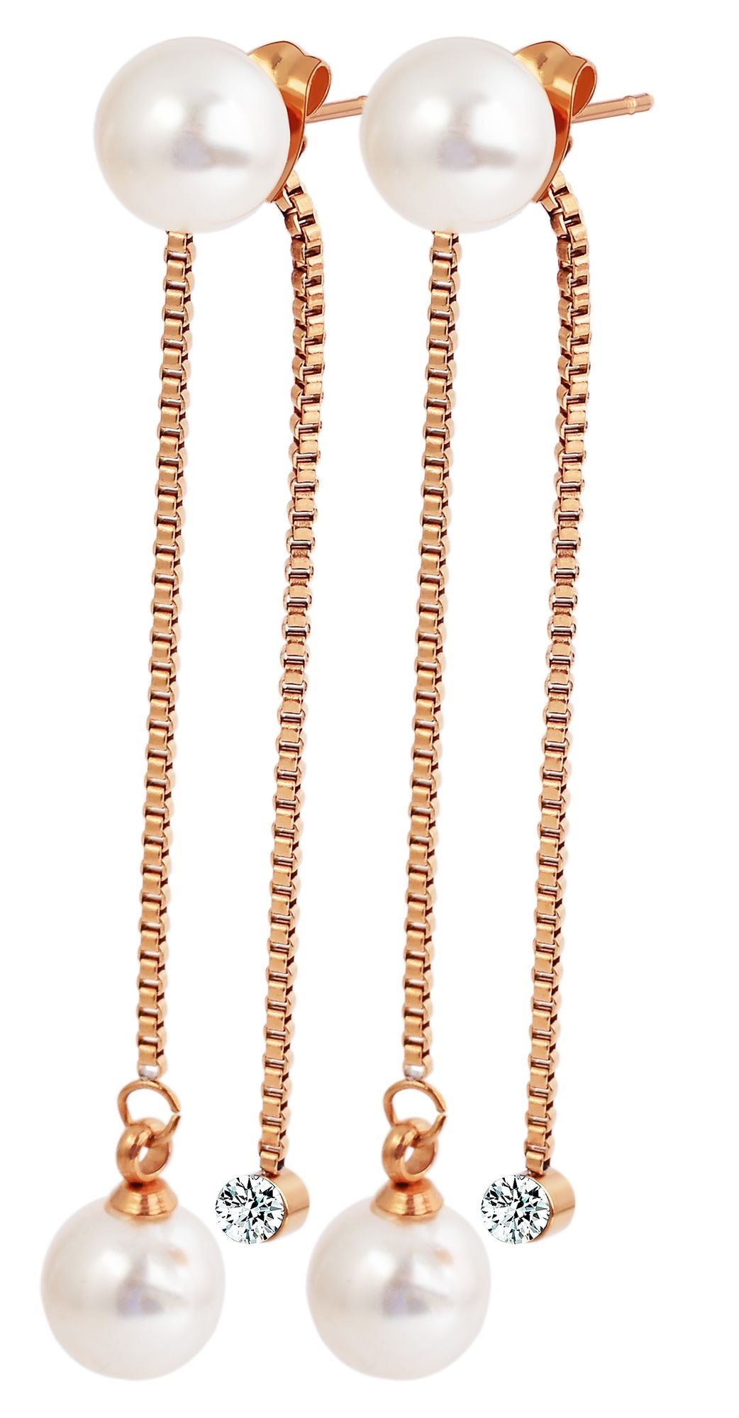 Adelia´s Paar Ohrstecker »Damen Ohrringe ¿ Ohrstecker aus Edelstahl mit Perle«