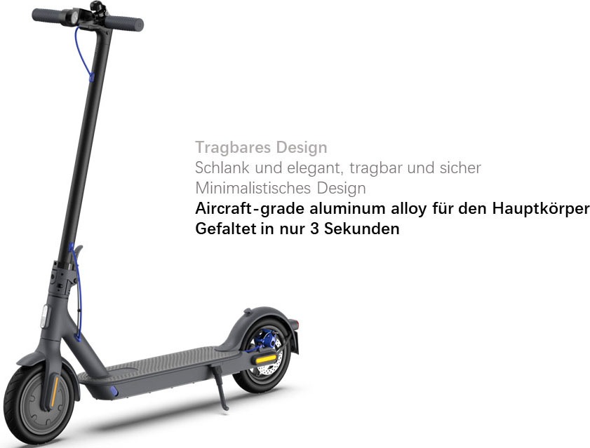 Xiaomi E-Scooter »Mi 3 8,5 Zoll«, Electric Scooter, mit Straßenzulassung, bis zu 30 km Reichweite