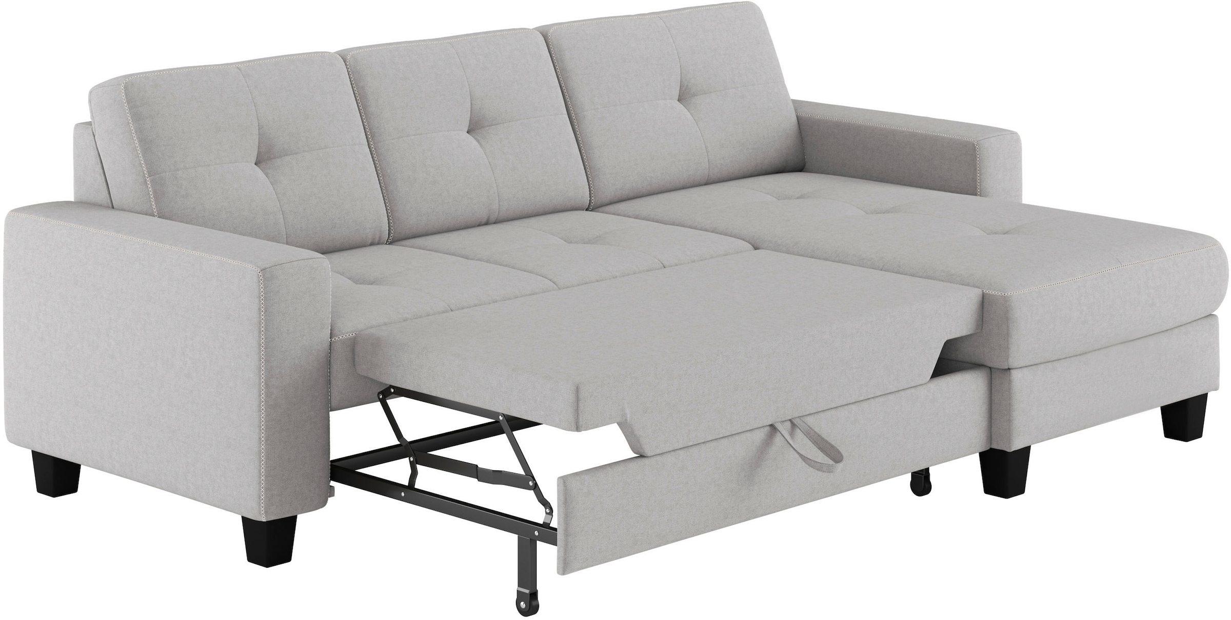 Places of Style Ecksofa »Varese L-Form«, wahlweise mit Bettfunktion und Bettkasten