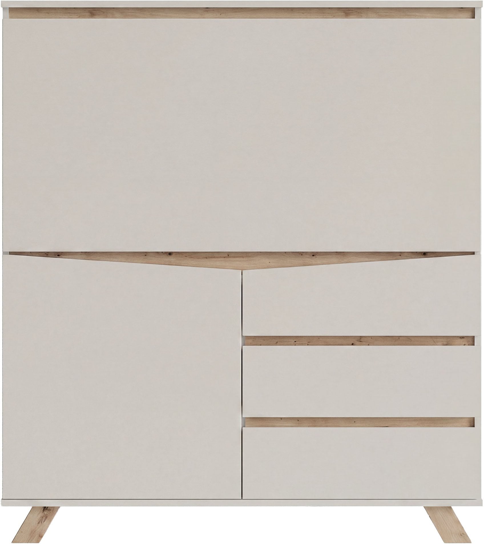 OTTO home Sekretär »Vaux« 1 Stk. tlg. Kaschmir / Artisan Eiche (Eiche-Optik), Klapptür, Stauraum, B: 120 cm