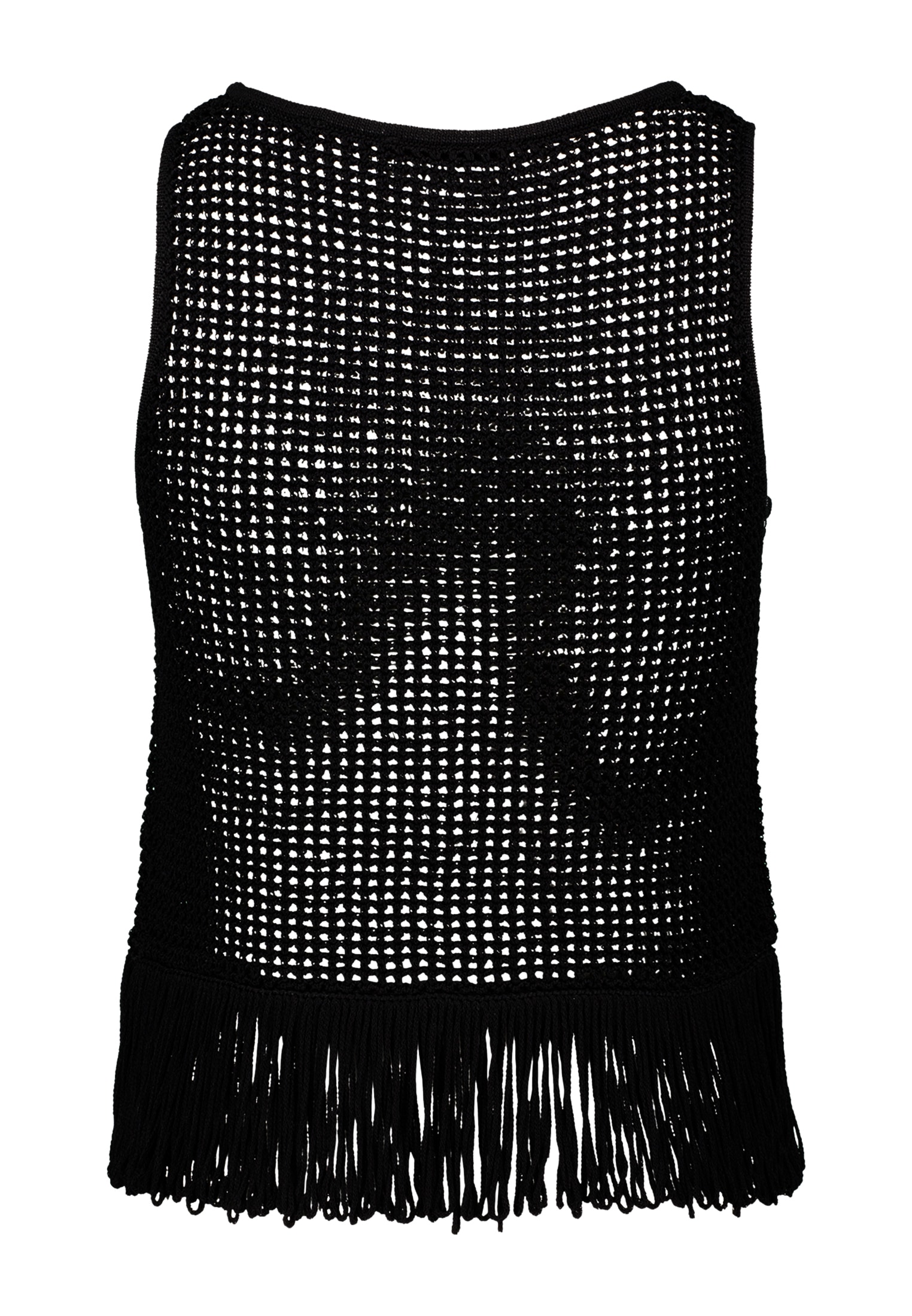 Zero Kurzarmpullover »Stricktop mit Fransen«