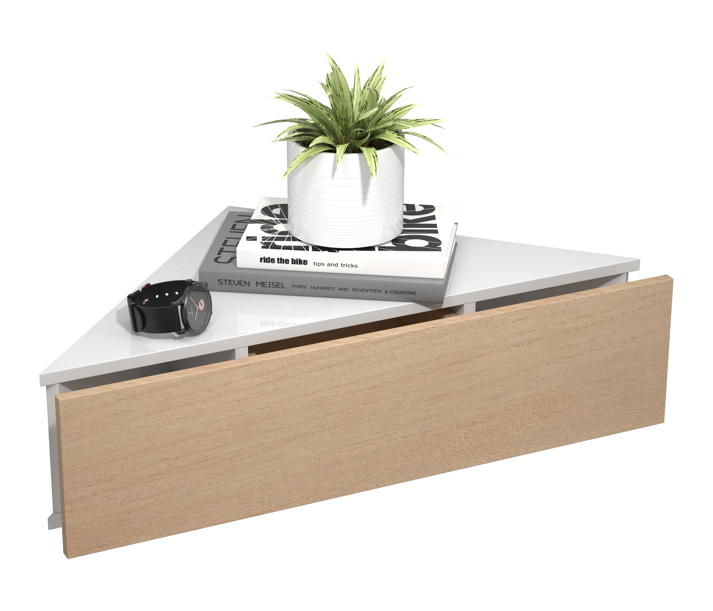 VCM Nachtkonsole »VCM Nachtschrank | Wandschublade | Wandboard | Eckregal |Nachttisch | Maße ca. H. 15 x B. 60 x T. 43 cm - Usal S«, (VCM Usal)