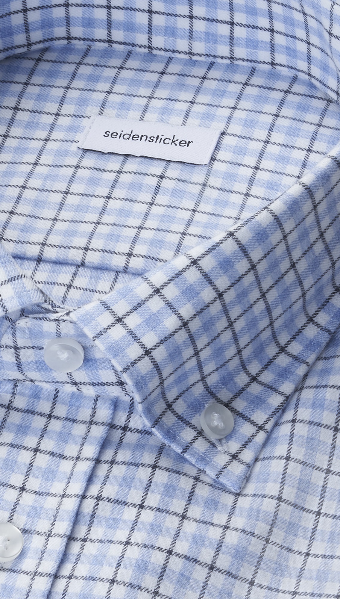 seidensticker Flanellhemd »Schwarze Rose« Shaped 1/1 Button-Down-Kragen Karo