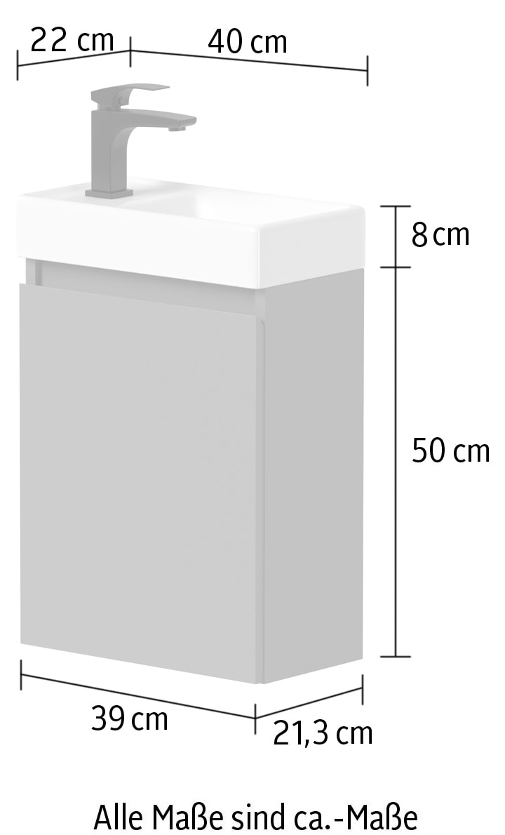 welltime Waschtisch »Mini«, Breite 40cm, mit Soft-Close-Funktion, FSC zertifiziert