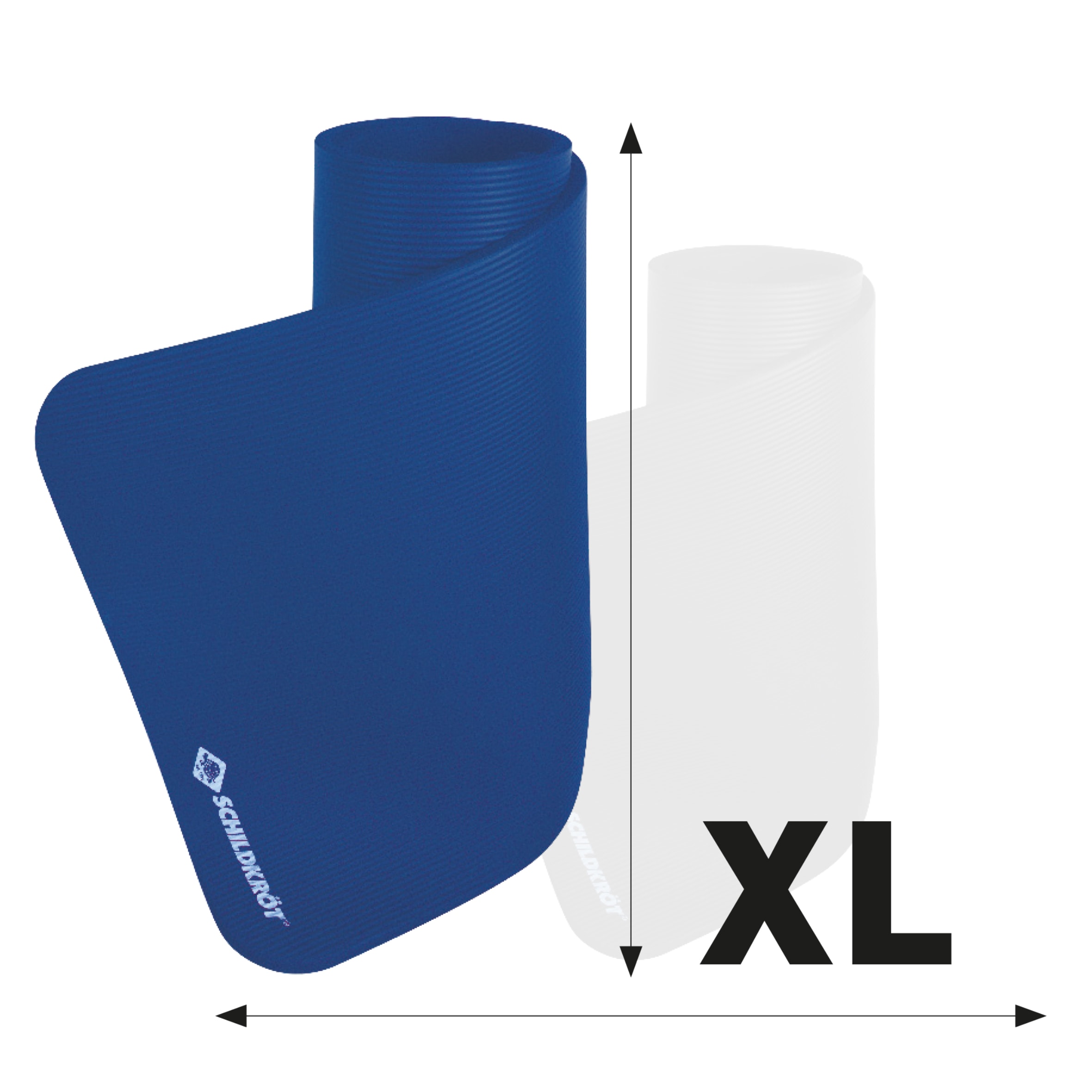 Schildkröt Fitnessmatte »Fitnessmatte XL 15mm (blau)«, (Set), Übergroße Abmessung, inkl. Transport-Gurtband