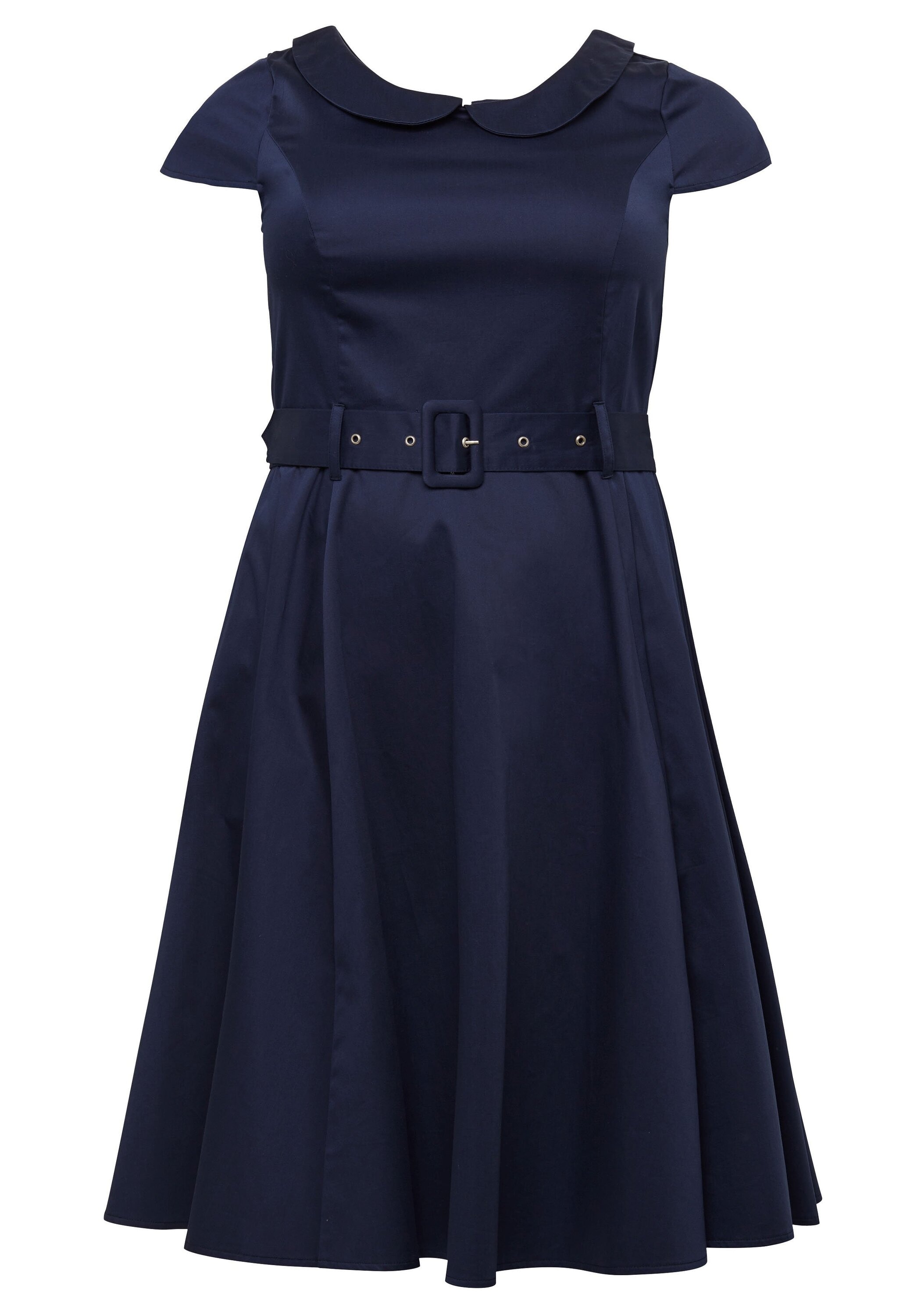 Sheego Cocktailkleid »Kleid mit Bubikragen und Stoffgürtel«