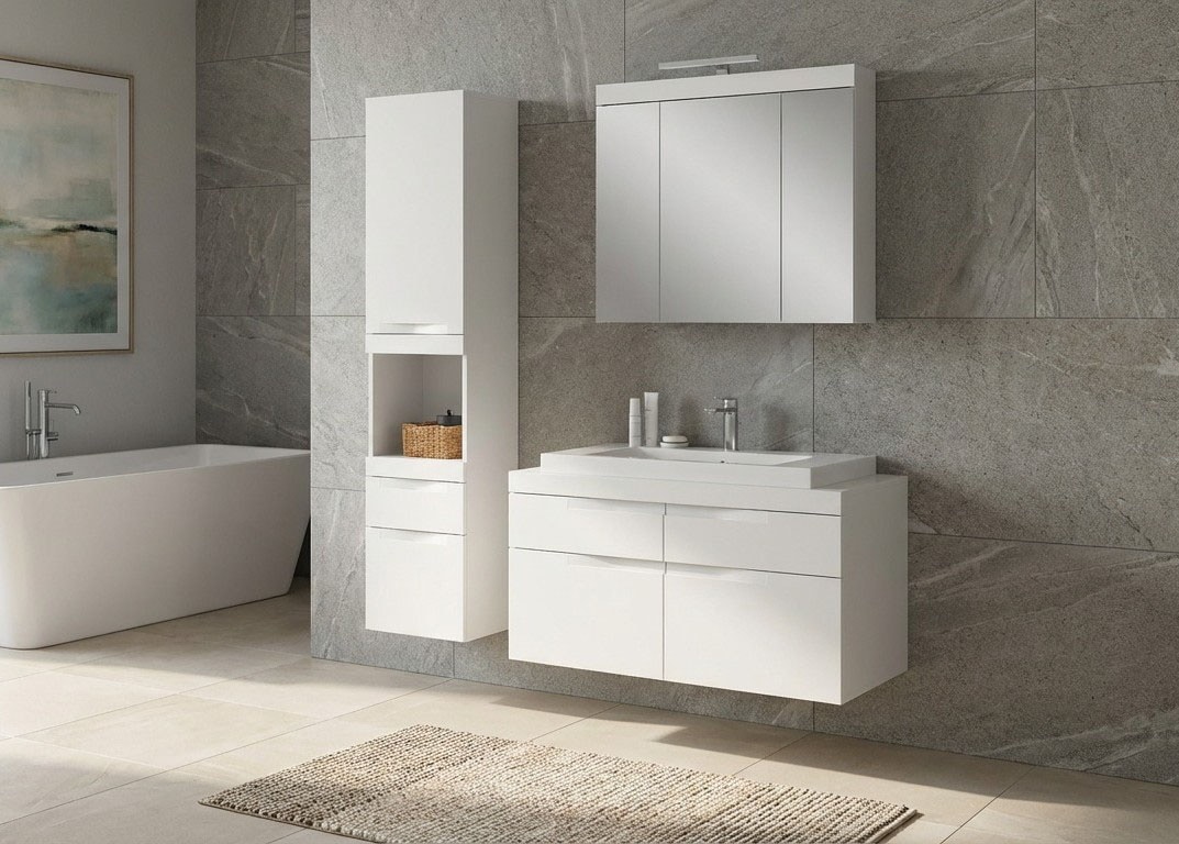 OTTO home Badmöbel-Set »MAOI, 3-tlg. Badkombi, hochwertige MDF Front, optional mit Beleuchtung«