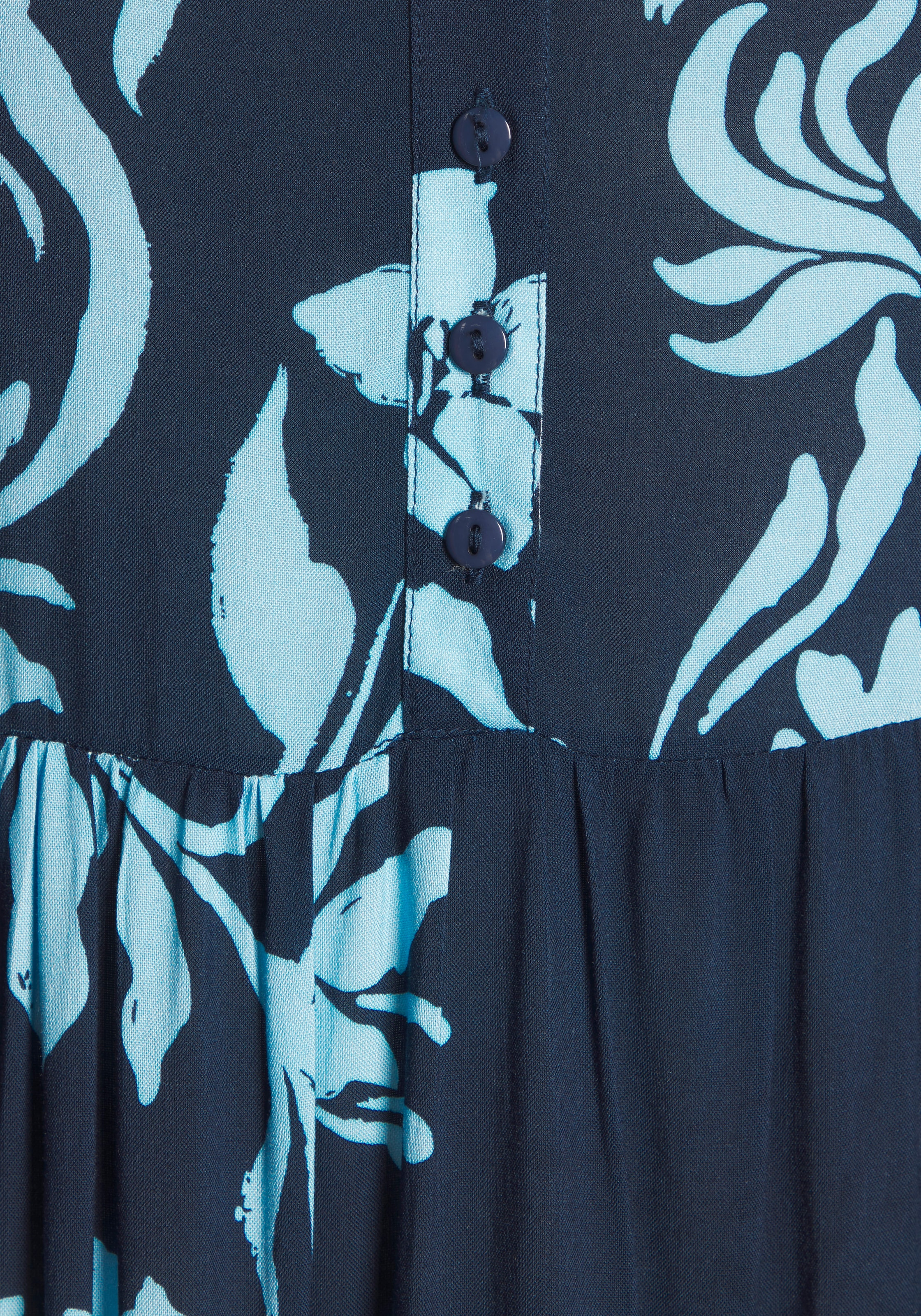 LASCANA Maxikleid mit Blumenprint und Knopfleiste, Sommerkleid, Strandkleid