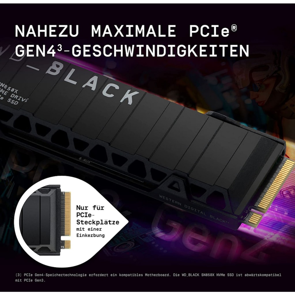 WD_Black interne Gaming-SSD »SN850X NVMe with Heatsink«, Anschluss M.2 PCIe 4.0, PCI Express 4.0