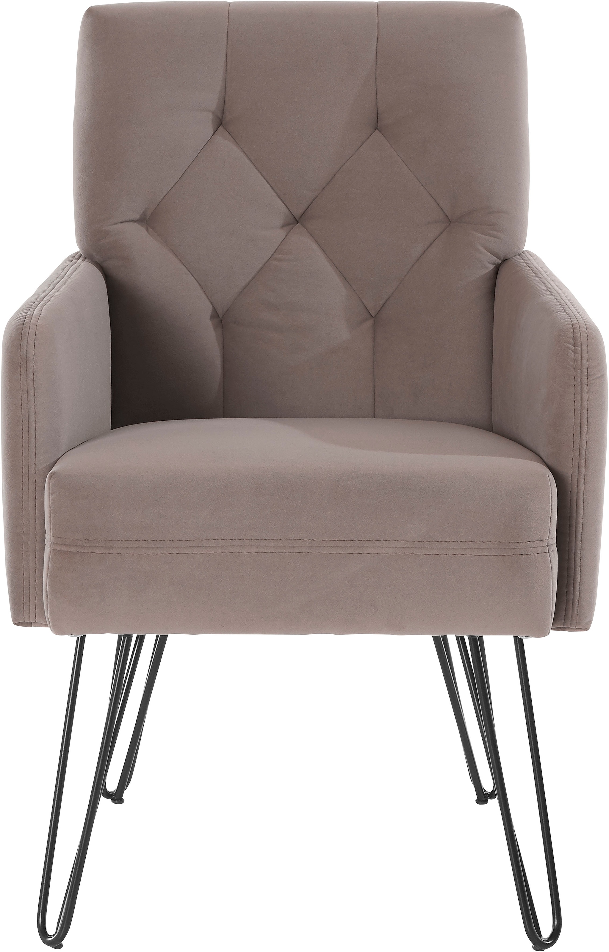 exxpo - sofa fashion Sessel »Doppio, Loungesessel mit Designuntergestell, bequem und elegant« aufwendige Rückenverarbeitung, Breite 61 cm