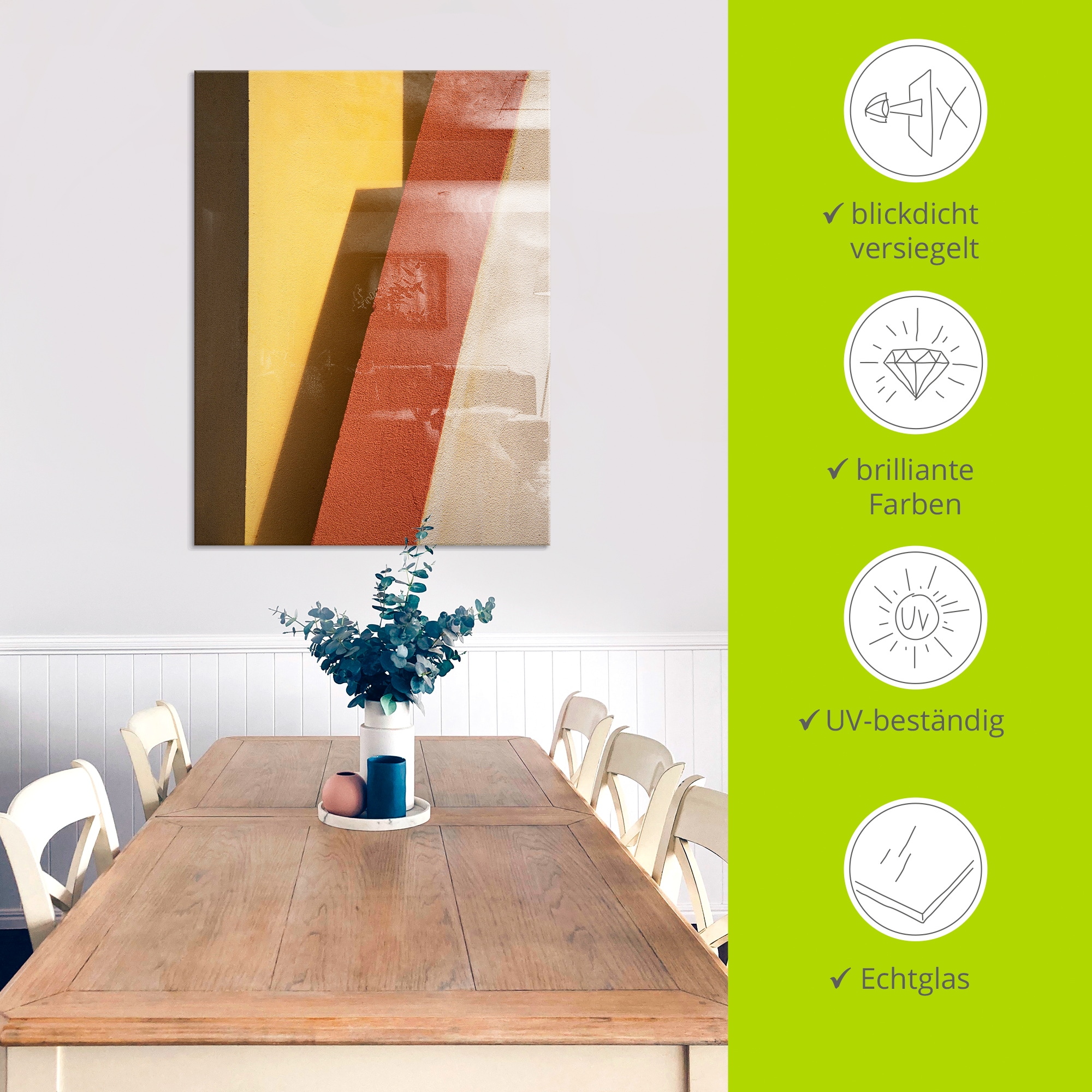 Artland Glasbild »red edge« Elemente der Architektur 1 Stk. tlg. in verschiedenen Größen